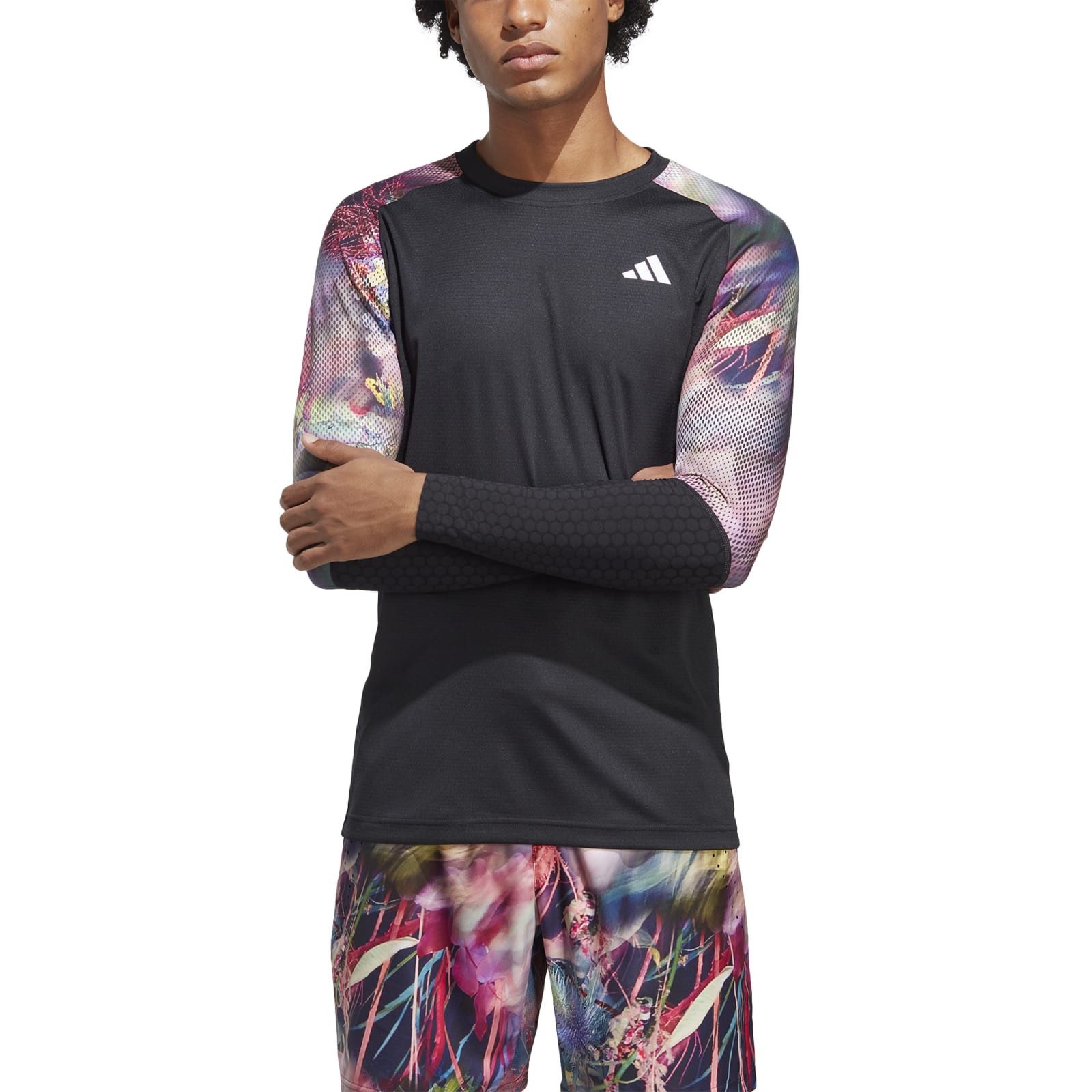 Langarmshirt Melbourne Tennis Heat.Rdy Freelift schwarz/bunt Herren