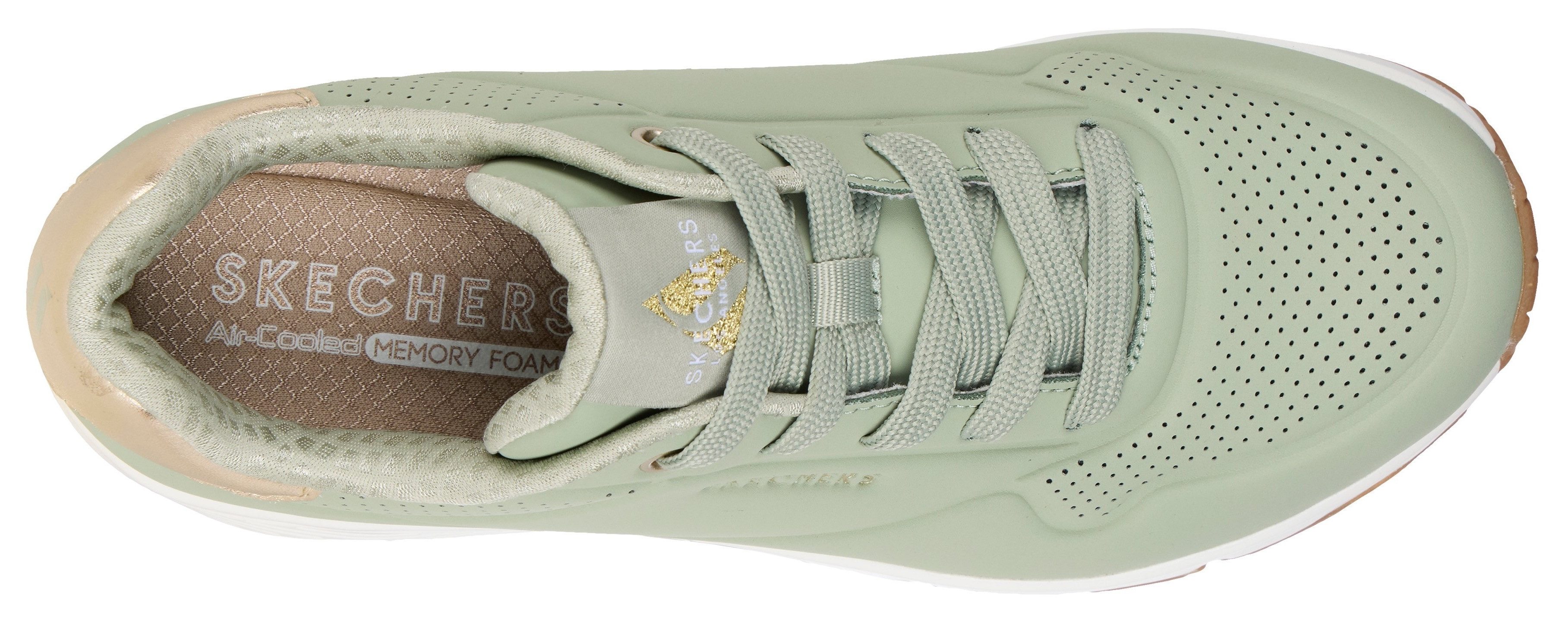 Skechers UNO GOLDEN AIR Sneaker Freizeitschuh, Halbschuh, Schnürschuh mit Metallic-Einsatz – Bild 5 von 5
