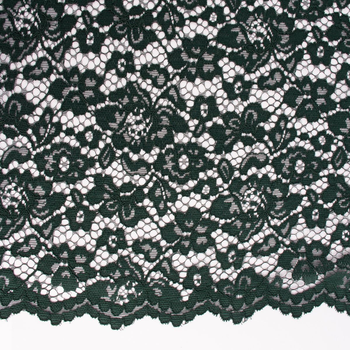 SCHÖNER LEBEN. Stoff Spitzenstoff Meterware floral Bogenkante in verschiedenen Farben 1,46m