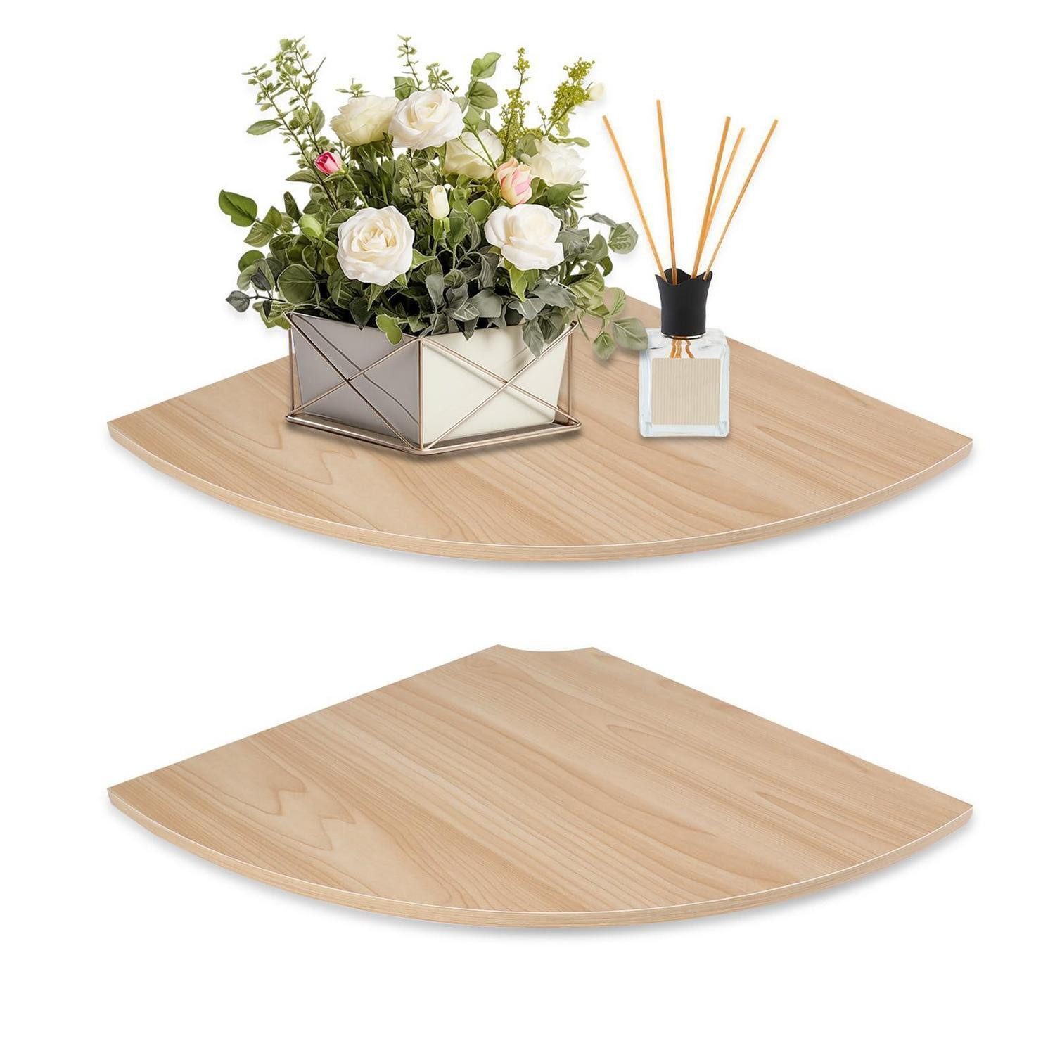 LuxusKollektion Eckregal Eckwandregal Hellweiß 30cm Set 2, 1-tlg.