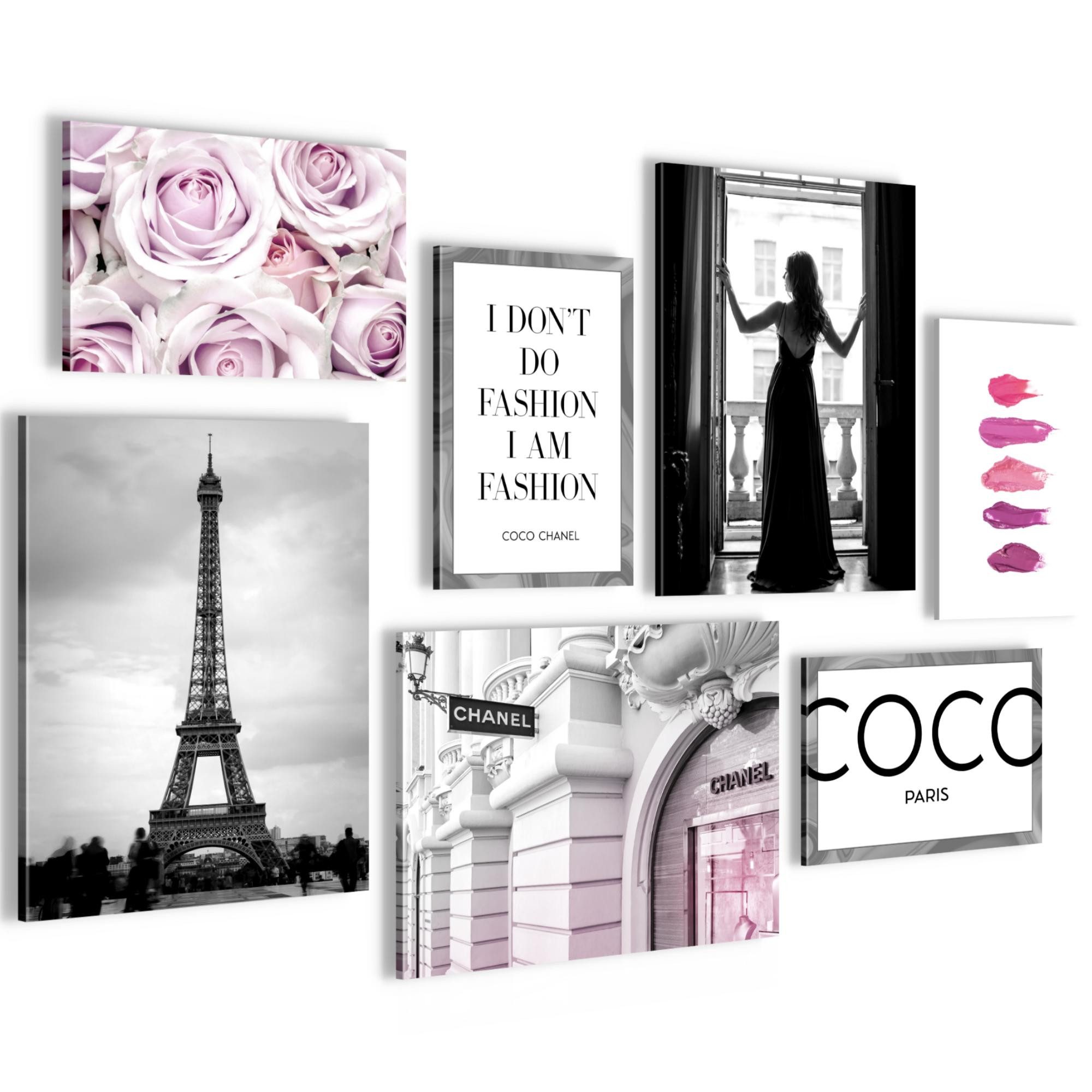 Novart Wandbild Fashion Paris AUFHÄNGFERTIG Coco Mädchen Teenager 7 N015671a, 110L x 73B cm
