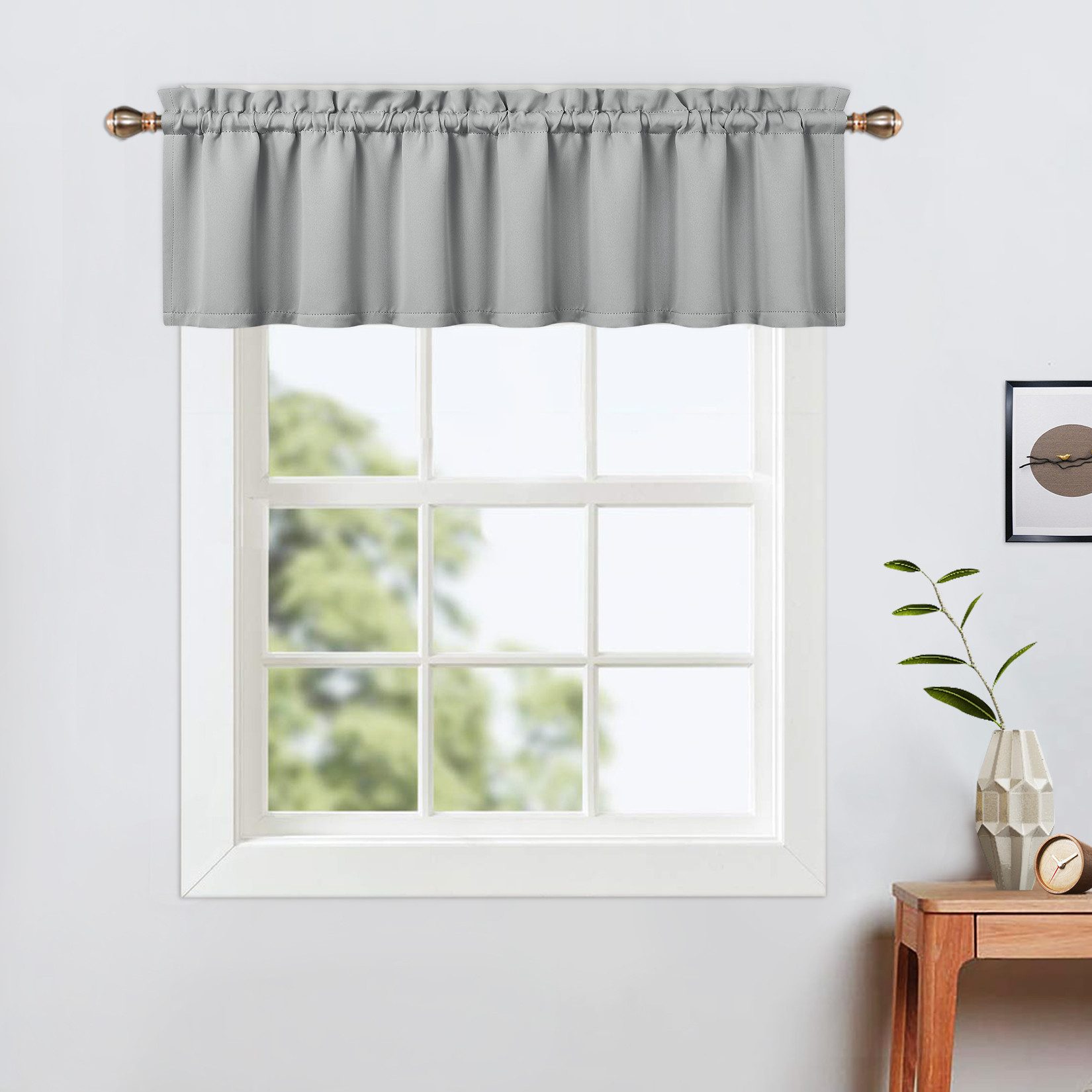GarveeMore Gardine Verdunkelungsvorhang Scheibengardine Panneaux Kuvertstore, Thermoisolierende Verdunkelungsvorhänge für Küche und kleine Fenster