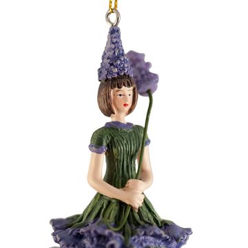 ROSEMARIE SCHULZ Heidelberg Dekofigur Blumenmädchen Lavendel zum Hängen Dekohänger Blumen Deko-Objekt (1 St), handbemalte Figur aus Kunststein