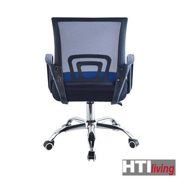 HTI-Living Schreibtischstuhl Schreibtischstuhl Georg Blau (Stück, 1 St), höhenverstellbarer Drehstuhl Lordosenstütze für ergonomisches Sitzen