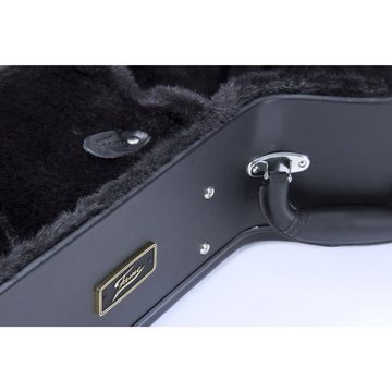 FAME Gitarrentasche (Jumbo Guitar Case, Wetterfester Koffer für Westerngitarren, Robuste Metallschnallen, Polsterung und Zubehörfach, Schwarz), Jumbo Guitar Case, Wetterfester Gitarrenkoffer, Robuste Metallschnal