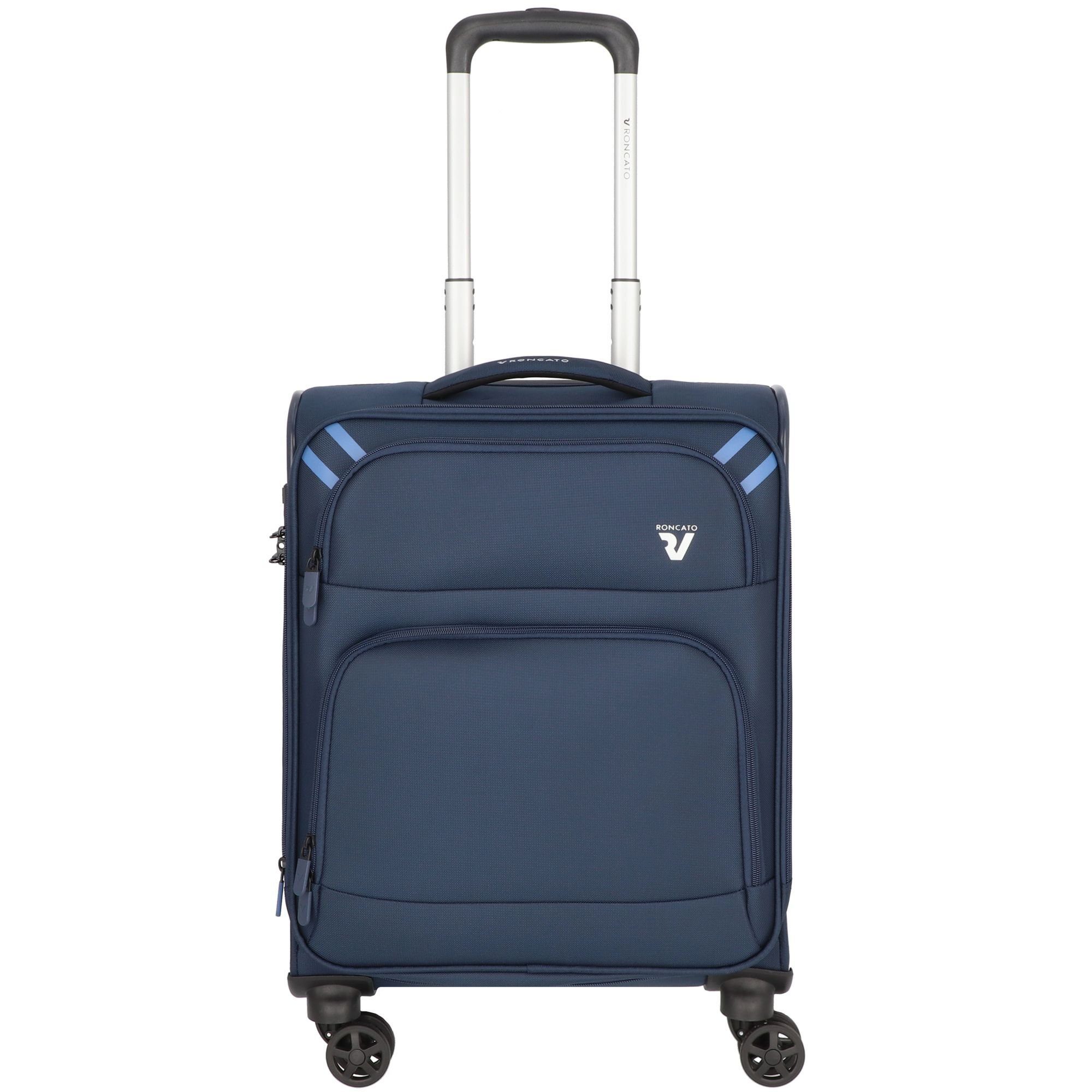 RONCATO Handgepäck-Trolley Twin, 4 Rollen, Polyester blu notte | Handgepäck-Koffer