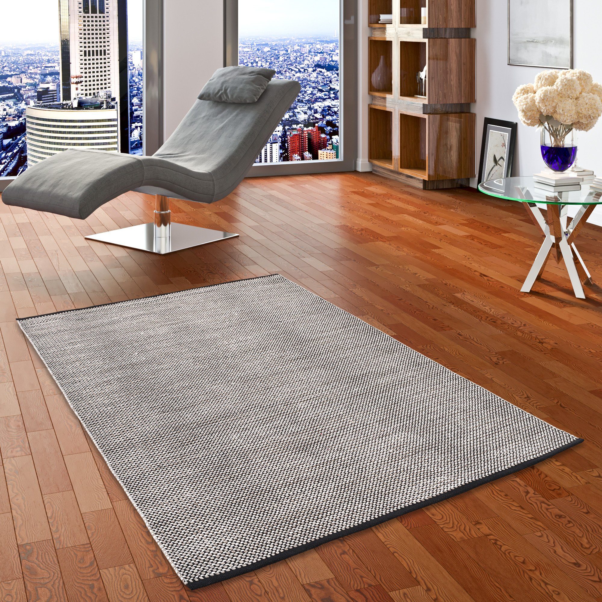 Wollteppich Baumwolle Natur Kelim Teppich Sandy Modern, Pergamon,  Rechteckig, Höhe: 8 mm