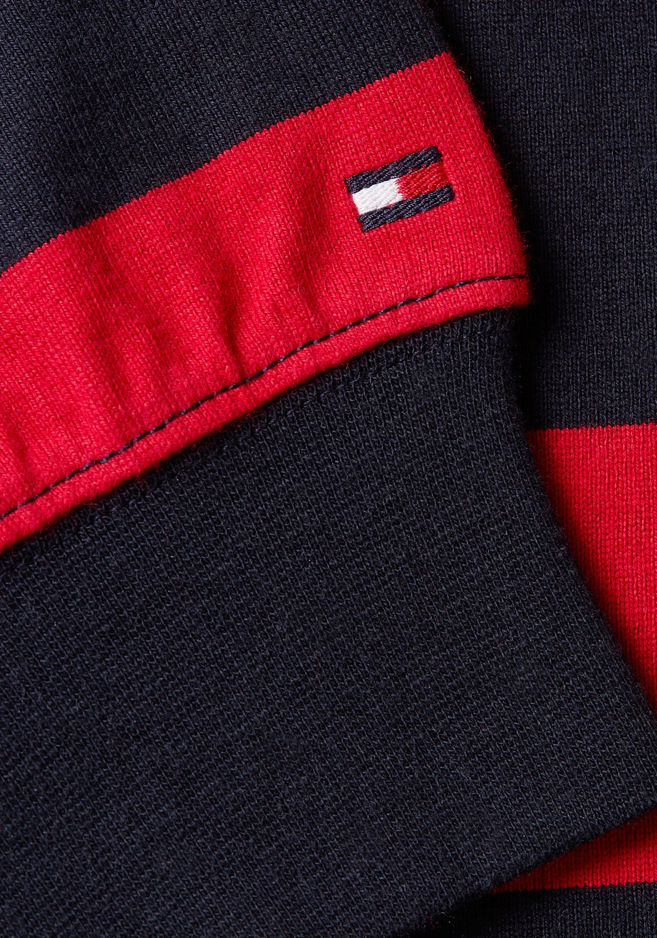 RUGBY Hilfiger BLOCK STRIPED Primary Streifendesign Sky Sweater Tommy im Red/Desert