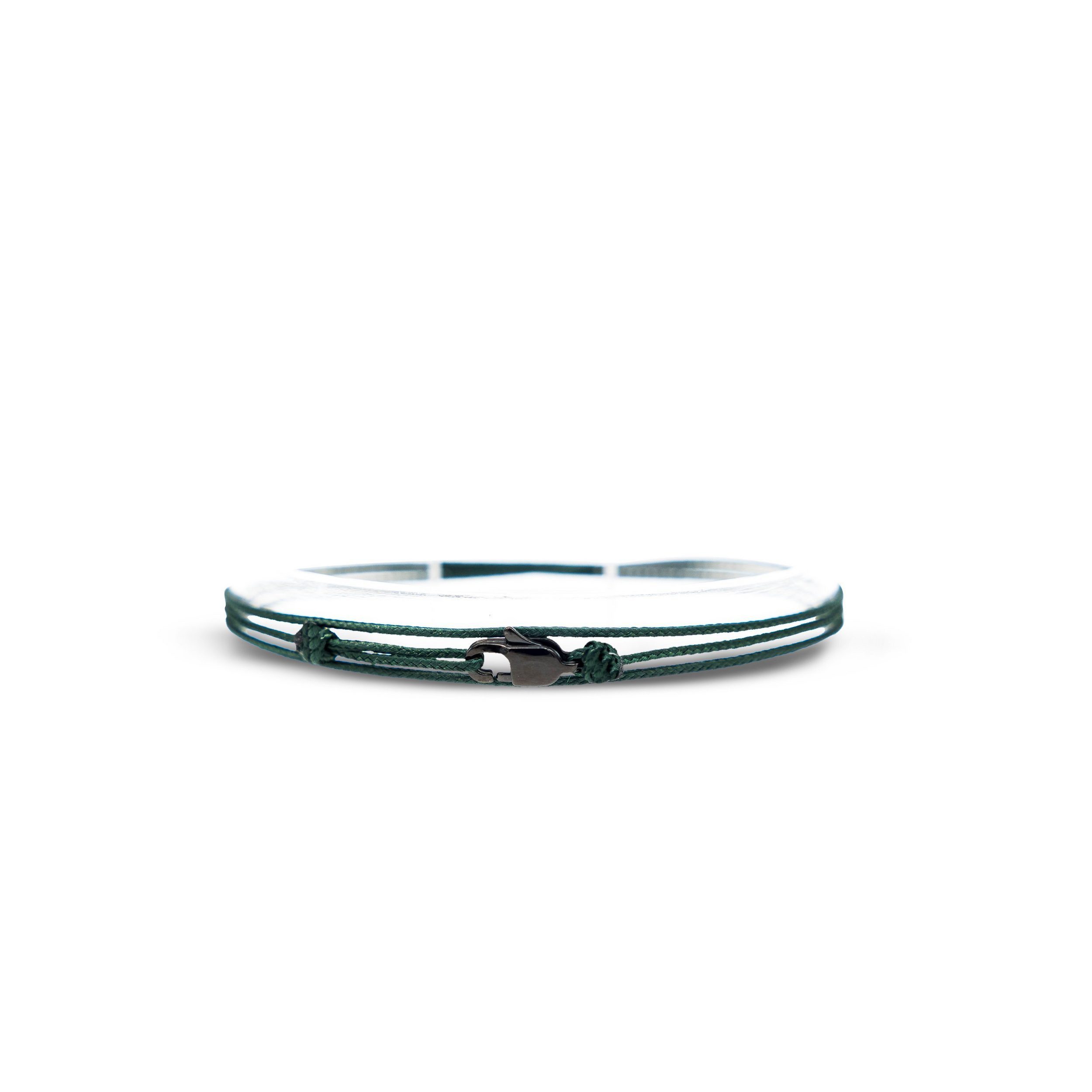 Armband Karabiner Wickelarmband - Smaragd Schwarz