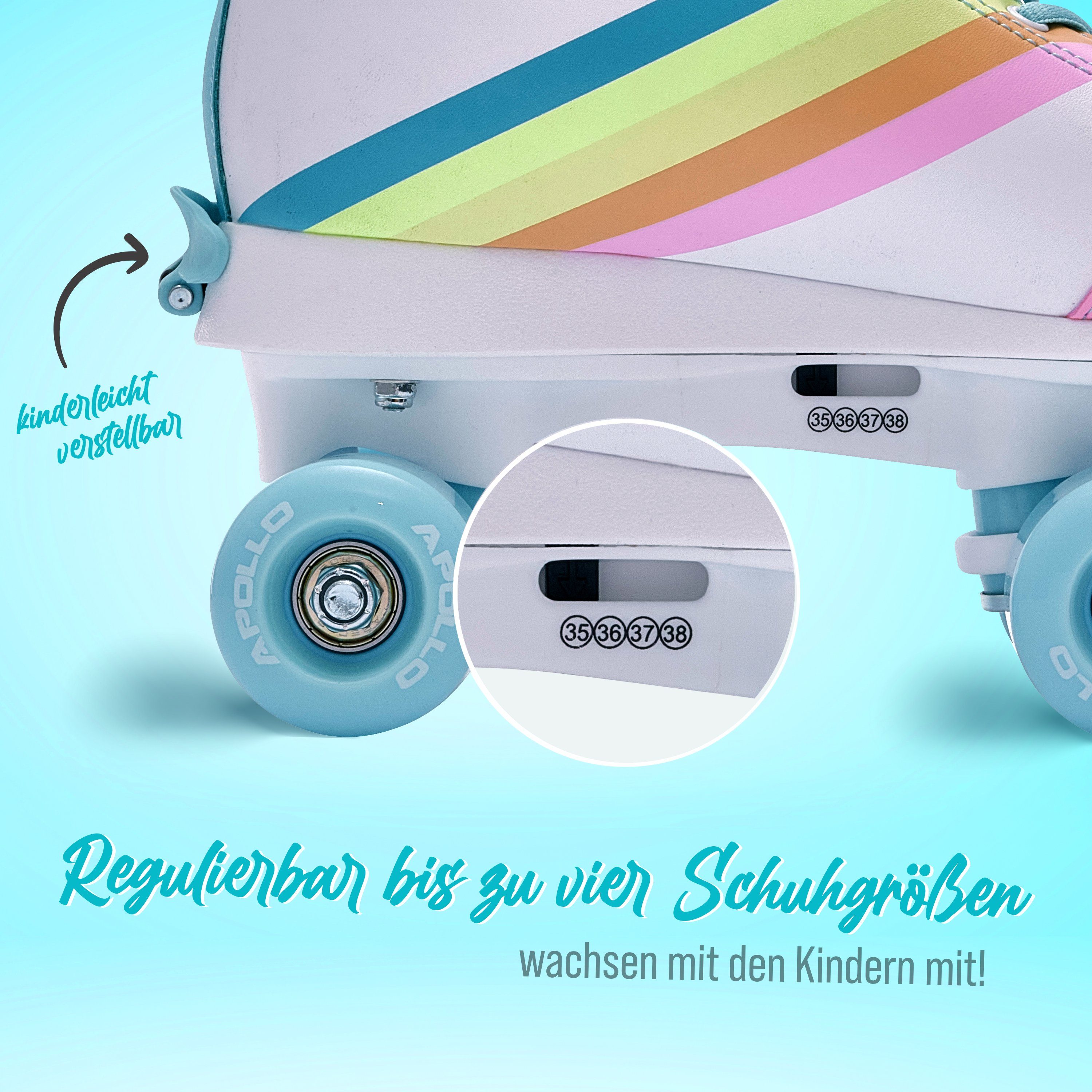 Apollo Rollschuhe Verstellbare Soft Boot Rollschuhe Kinder und Jugendliche, größenverstellbare Roller Skates für Mädchen und Jungen - Größen 31-42