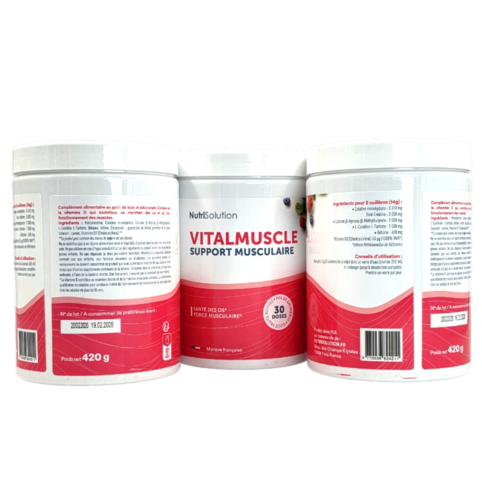 VitaminMuscle VitalMuscle Pulver, 420 g, Nahrungsergänzung für Muskelkraft und Knochengesundheit