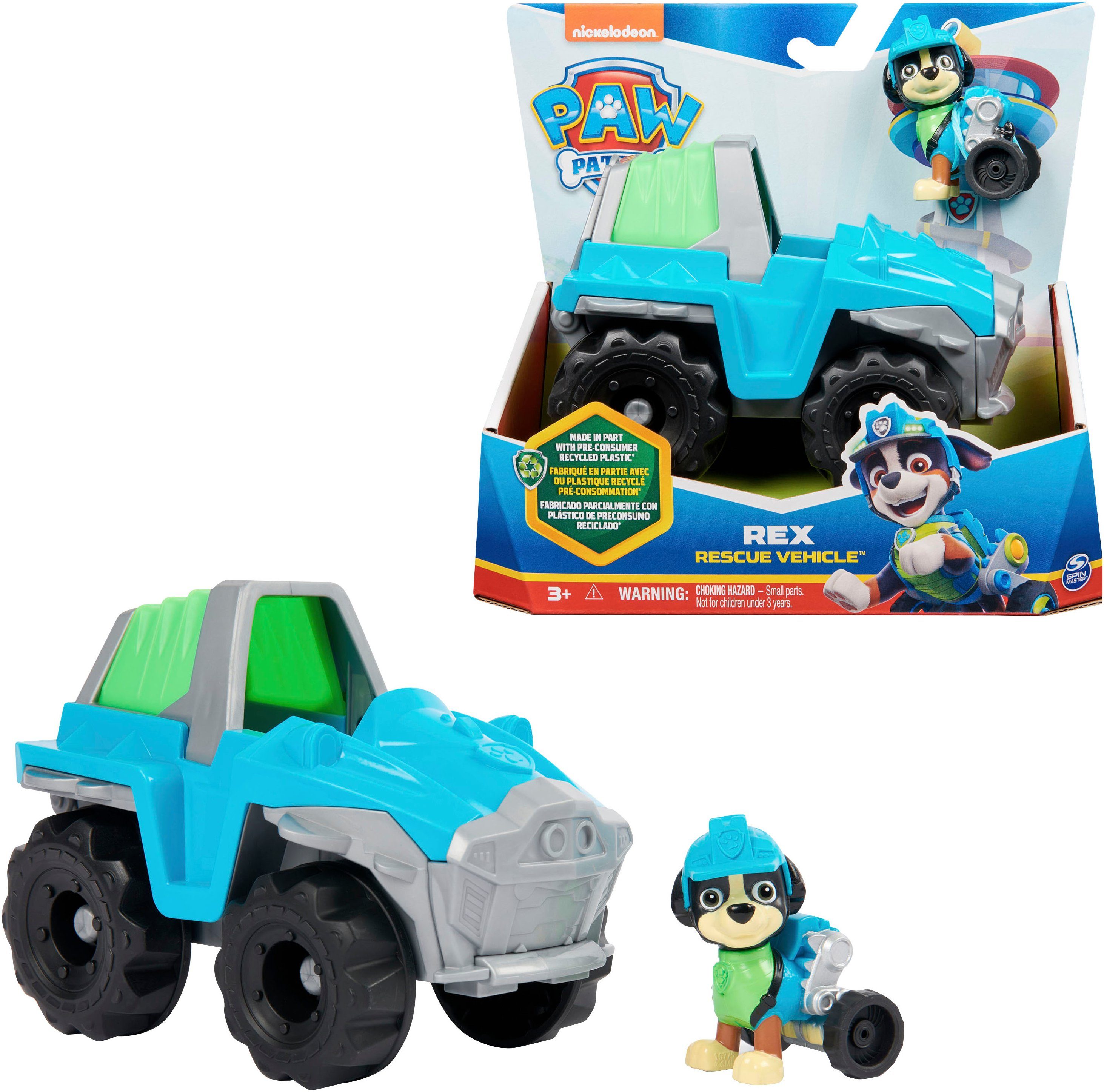 Spin Master Spielzeug-Auto Paw Patrol - Sust. Basic Vehicle Rex, zum Teil aus recycelten Material