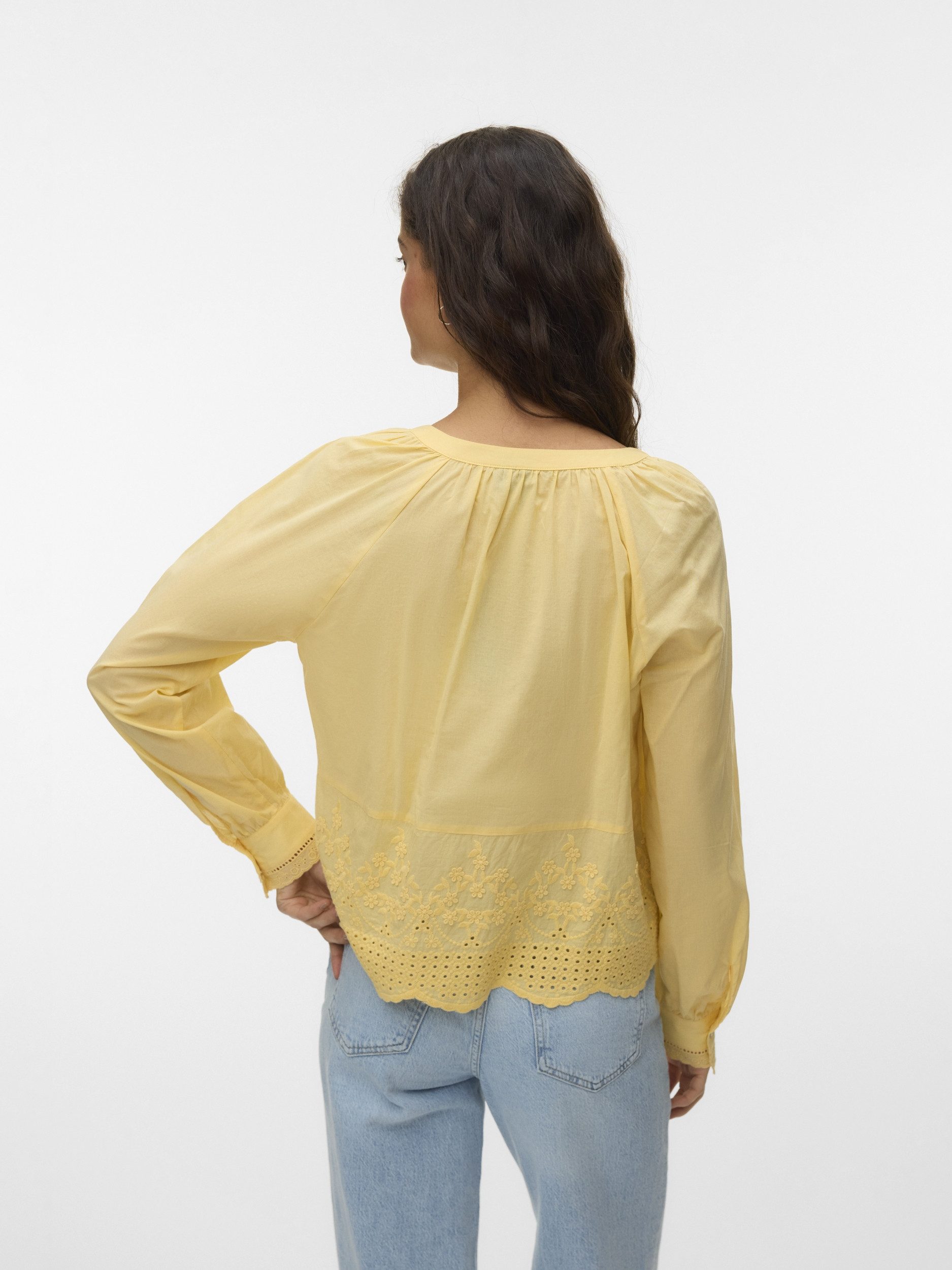 Vero Moda Schlupfbluse VMMILANA LS TOP WVN, Golden Haze