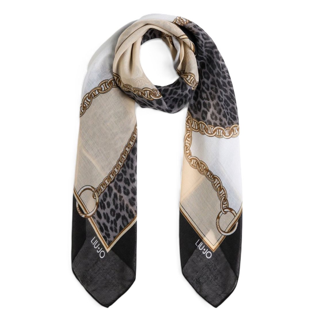 Liu Jo Halstuch ? Damen Halstuch mit Kettenmuster ? Animal Print Foulard