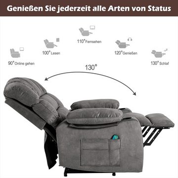 autolock Massagesessel Elektrisch verstellbarer Massagesessel für ältere Menschen, Elektrisch Verstellbarer Sesse Stoff-Liegesofa