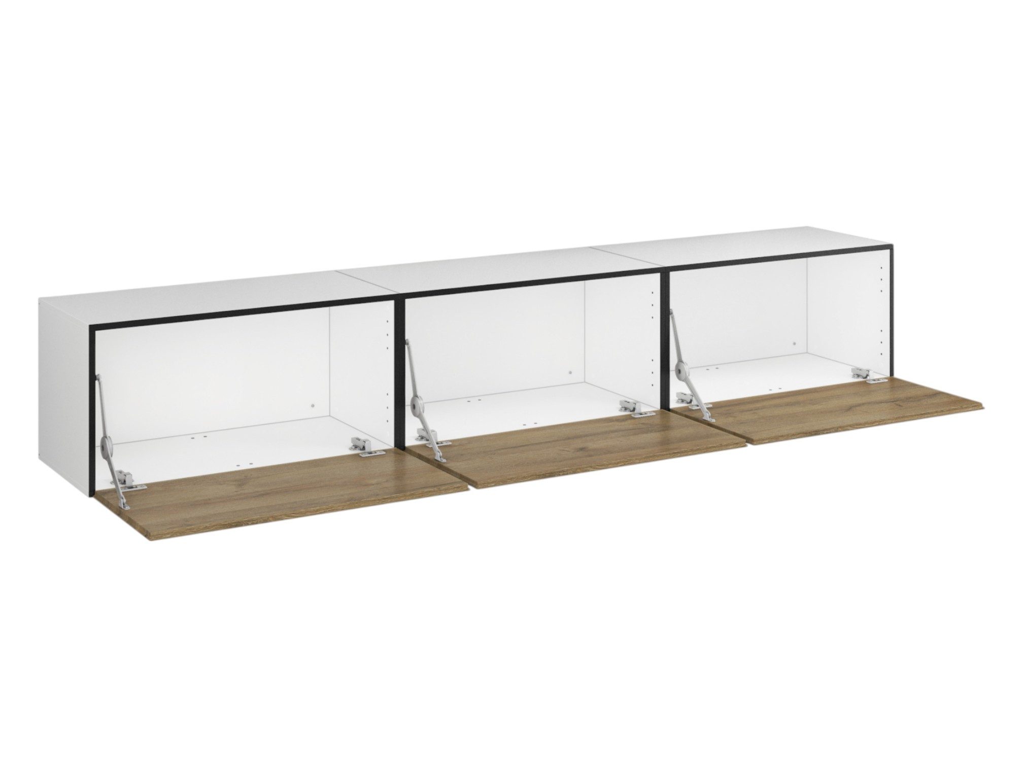 moebel-dich-auf Lowboard VARIANTO 4 (3 tlg., 228 cm breit, 3 St., TV-Schrank bestehend aus 3 Schränken mit Klappe), stehend und hängend