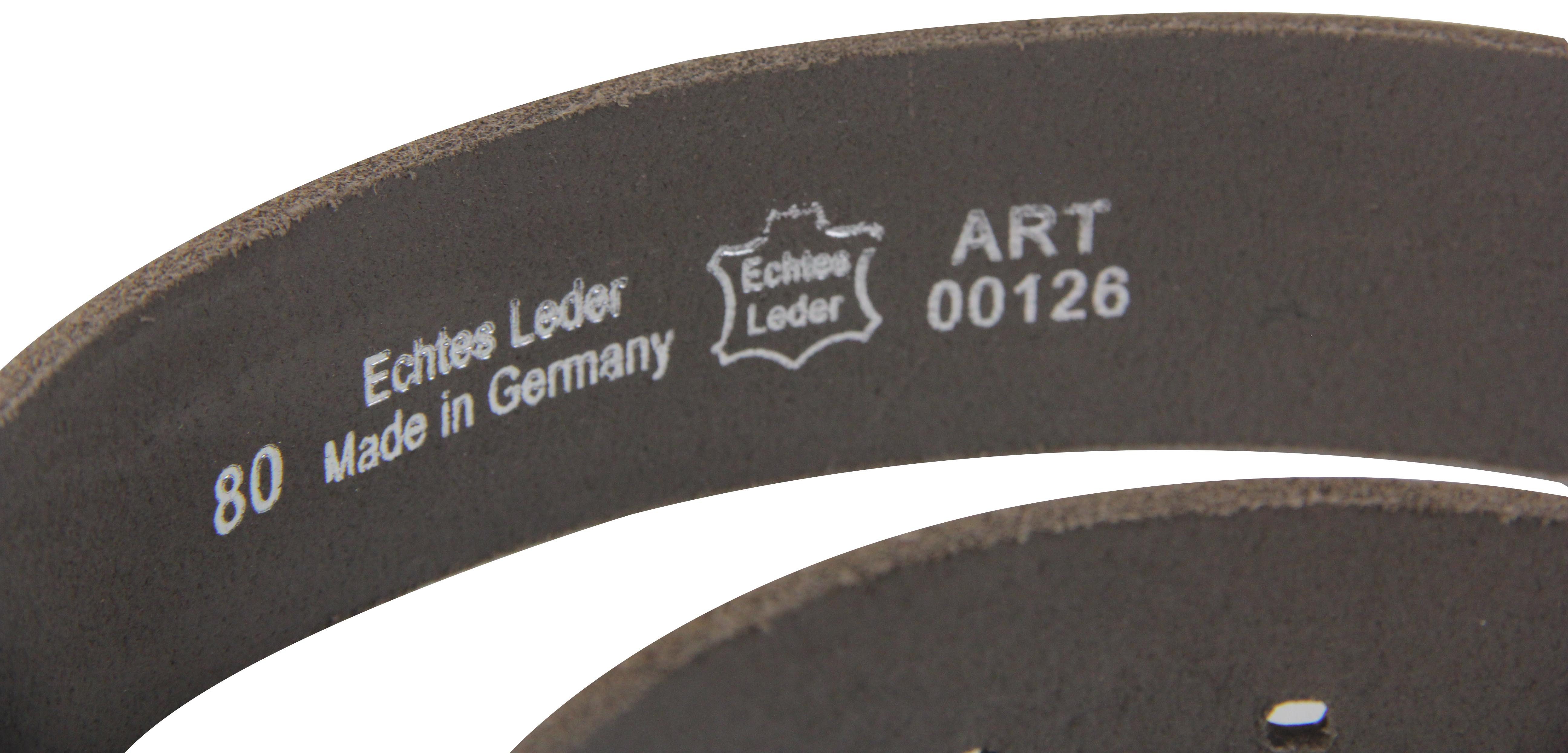Frentree Ledergürtel aus 100% Echtleder, MADE IN GERMANY 3,8 cm breiter Gürtel aus Leder, kürzbar, verschiedene Farben – Bild 4 von 5
