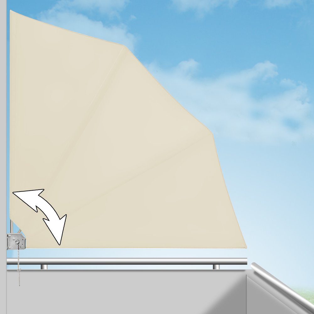 Tidyard Doppel Ausziehbare Seitenmarkise – 120x1000 Cm, Creme, Aus Polyester, Wind- & Sonnenschutz Für Balkon & Terrasse