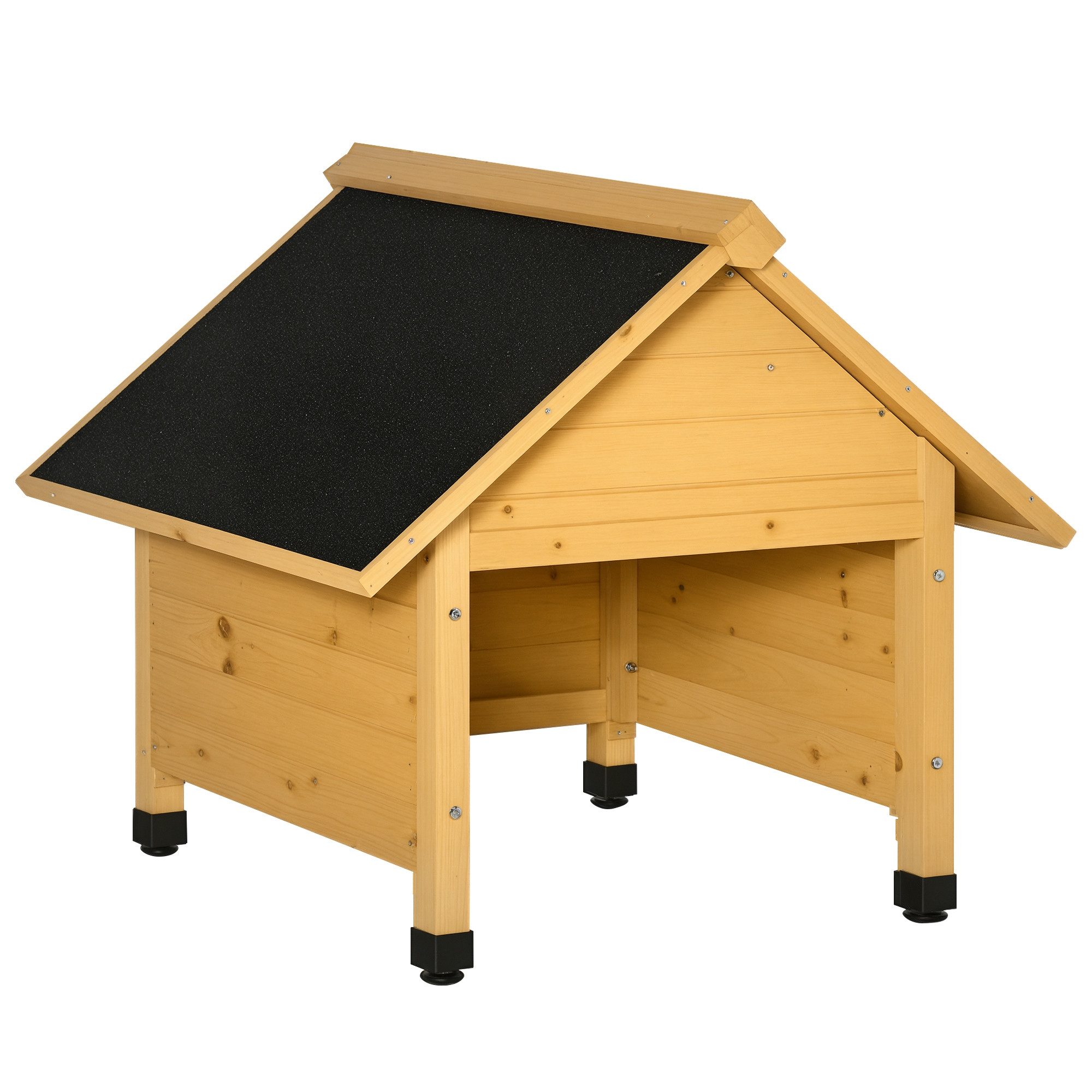 Outsunny Mähroboter-Garage Carport für Rasenroboter, BxTxH: 75x76x70 cm, für Außenbereich, (Rasenmäher, 1-St., Holzgarage), für Garten, Balkon, Gelb