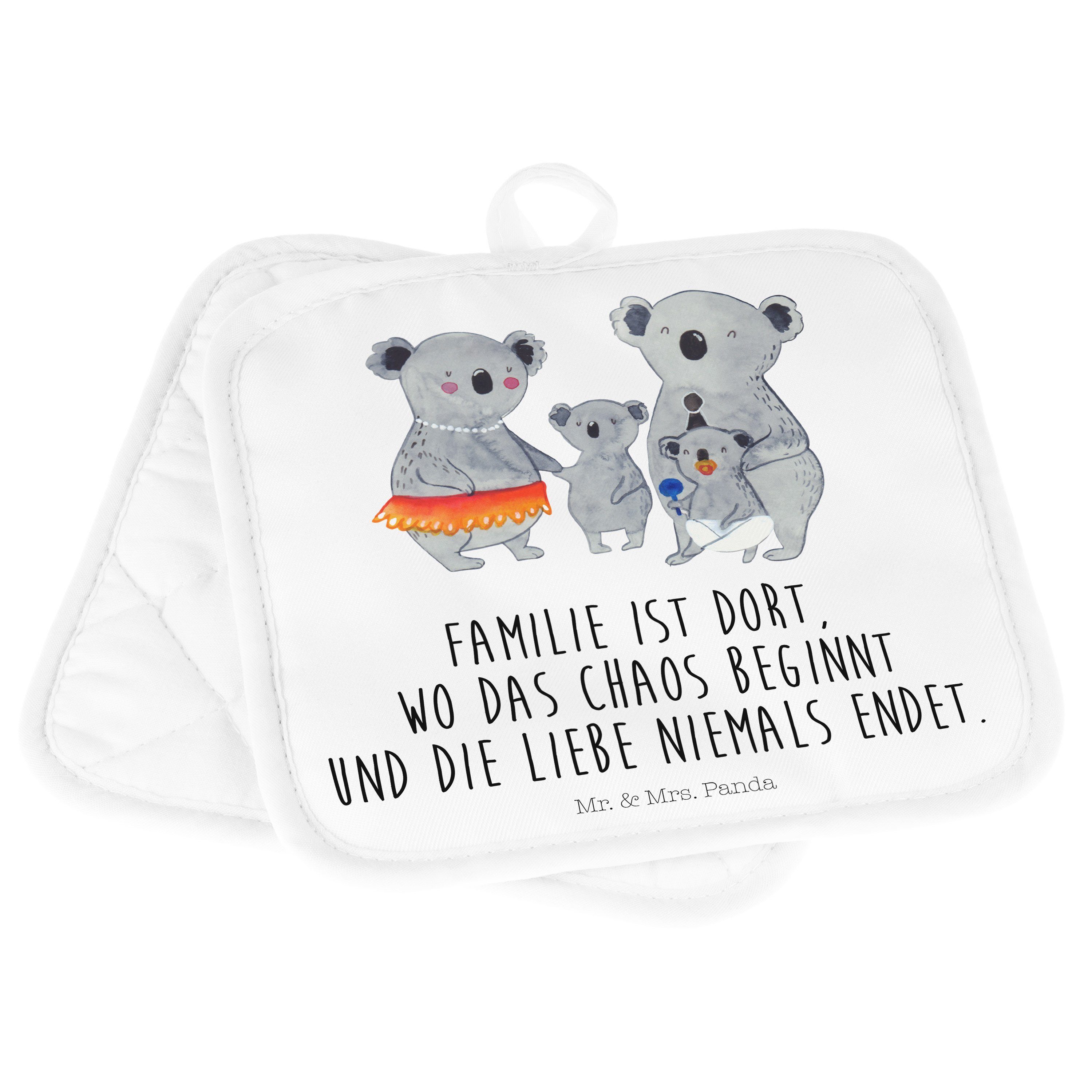 Mr. & Mrs. (1-tlg) lustig, Koalas, Familie Topflappen Weiß - Topfunter, Geschenk, - Topflappen Panda Koala