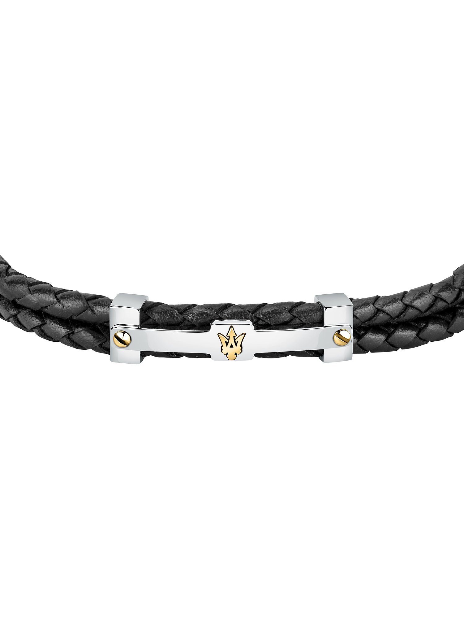 MASERATI Edelstahlarmband Maserati Herren-Armband Edelstahl, Leder, recycelt