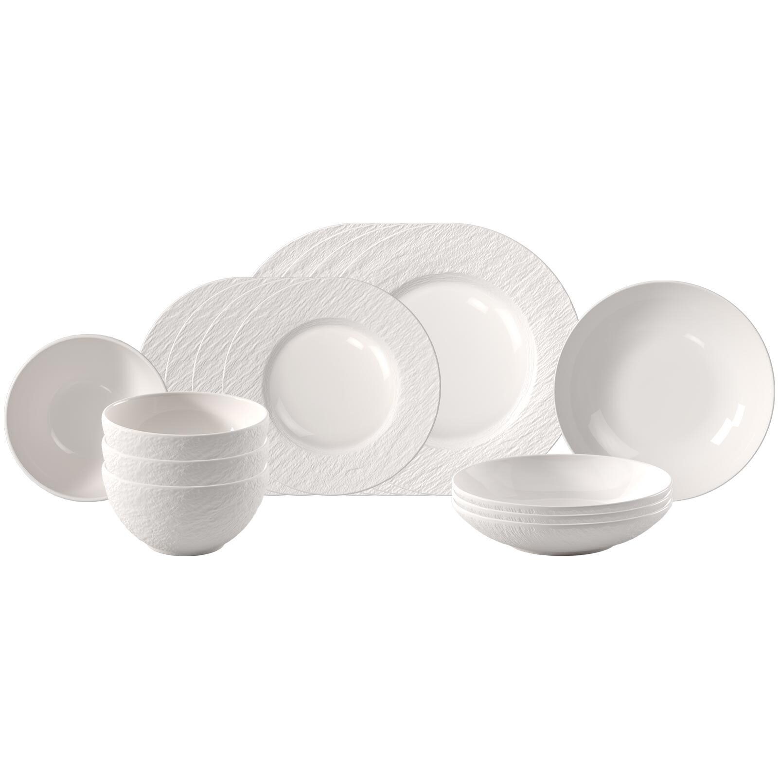 Villeroy & Boch Tafelservice Manufacture Ice Tafelservice 16er Set (16-tlg), 4 Personen, Porzellan