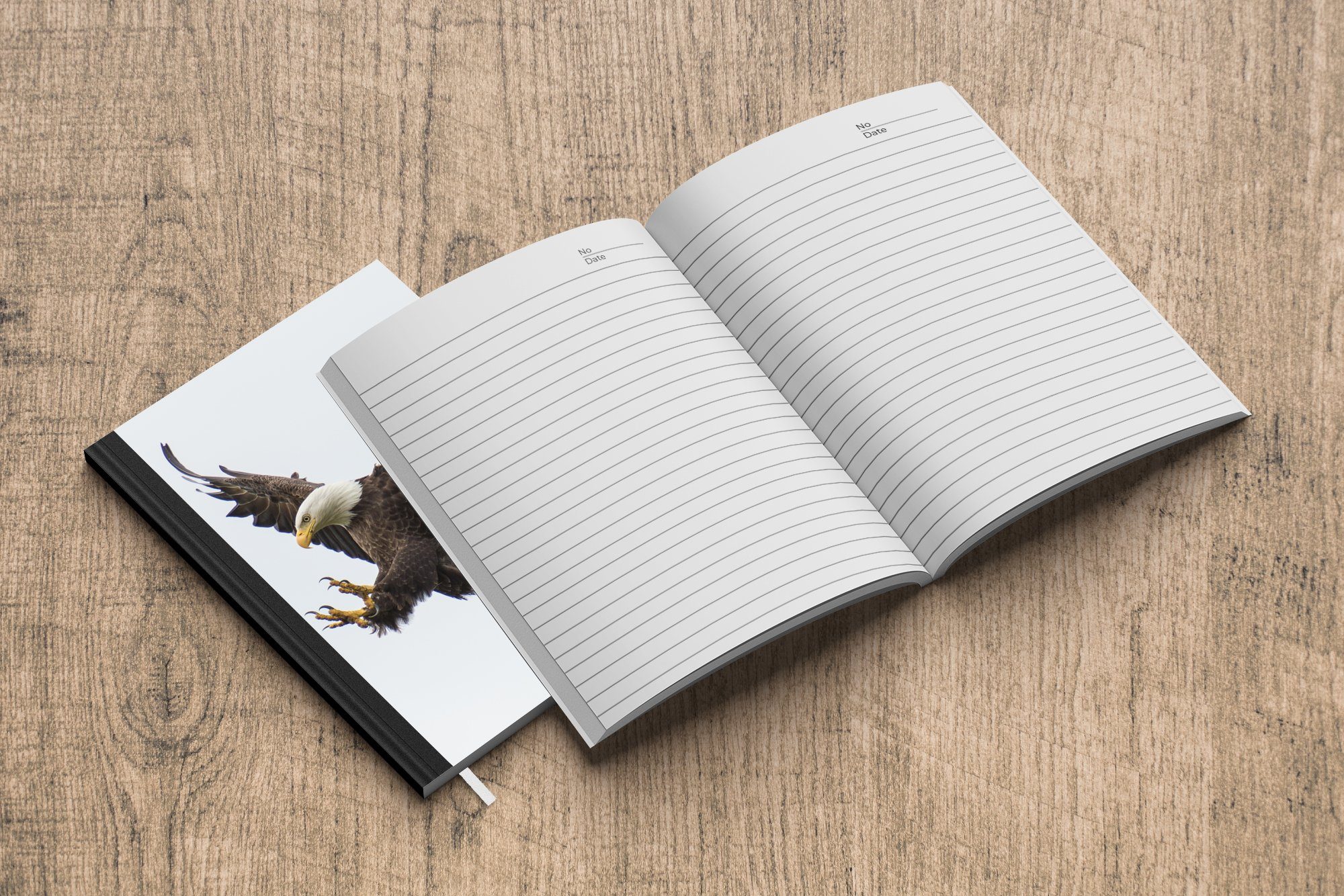 MuchoWow Notizbuch Journal, Notizheft, A5, - Seiten, - Tagebuch, Haushaltsbuch Merkzettel, 98 Weißkopfseeadler, Amerika Vogel