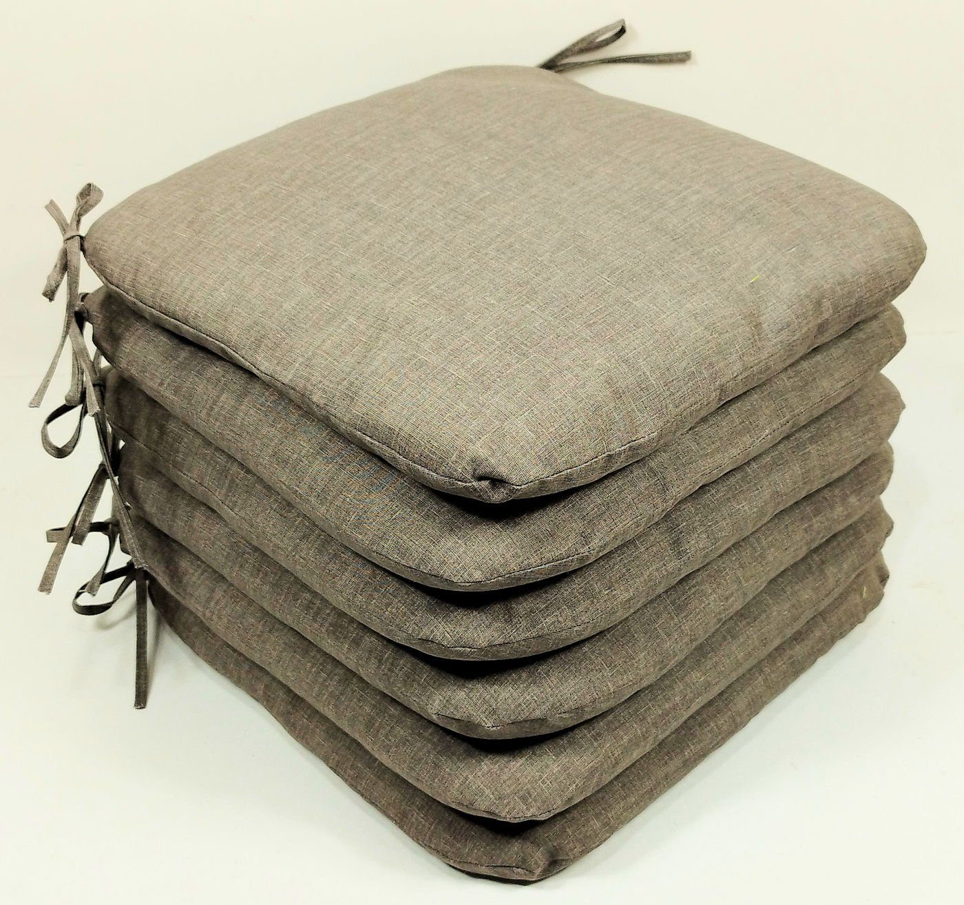 Rattani Stuhlkissen Sitzkissen Stuhlkissen Billy 40 x 40 cm dunkel grau, Set 6