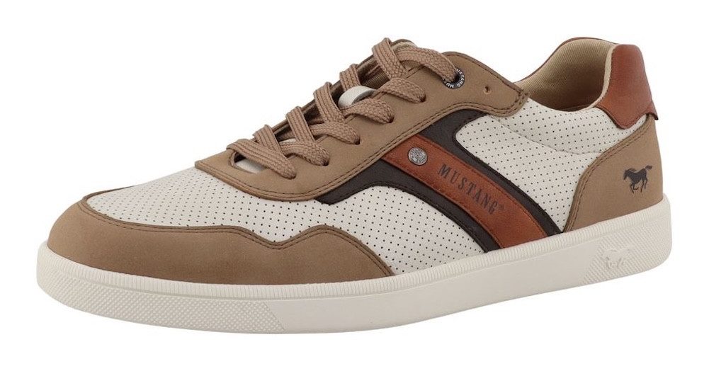 Mustang Shoes Romeo Sneaker Schnürschuh, Halbschuh, Freizeitschuh mit modischen Kontrastbesätzen