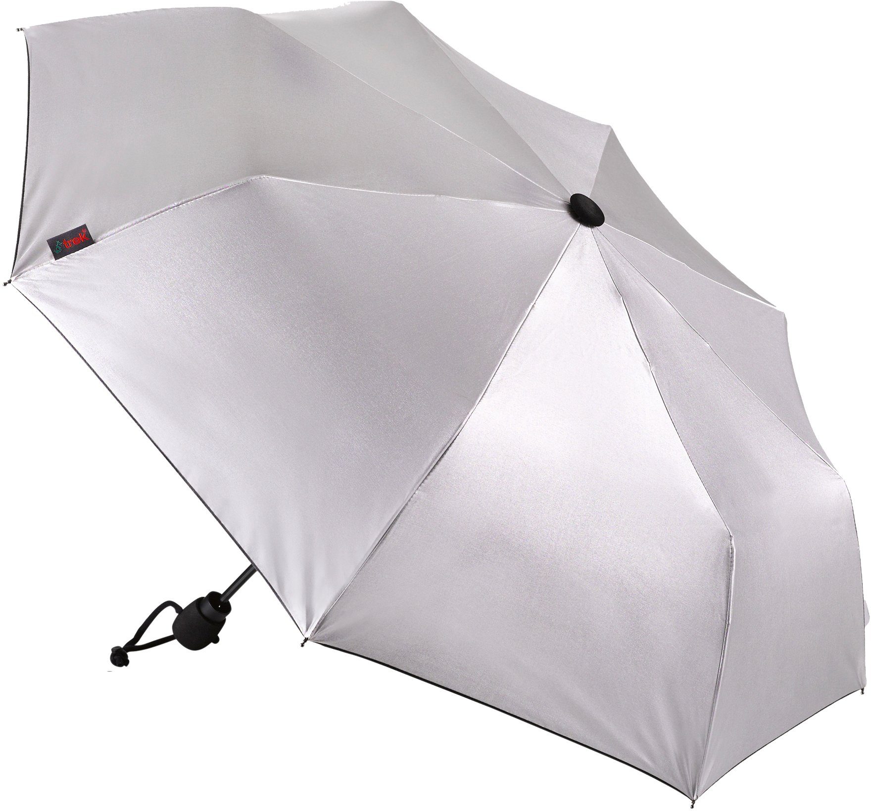 50+ light silber, integriertem trek, Taschenregenschirm mit UV-Lichtschutzfaktor Kompass und EuroSCHIRM®