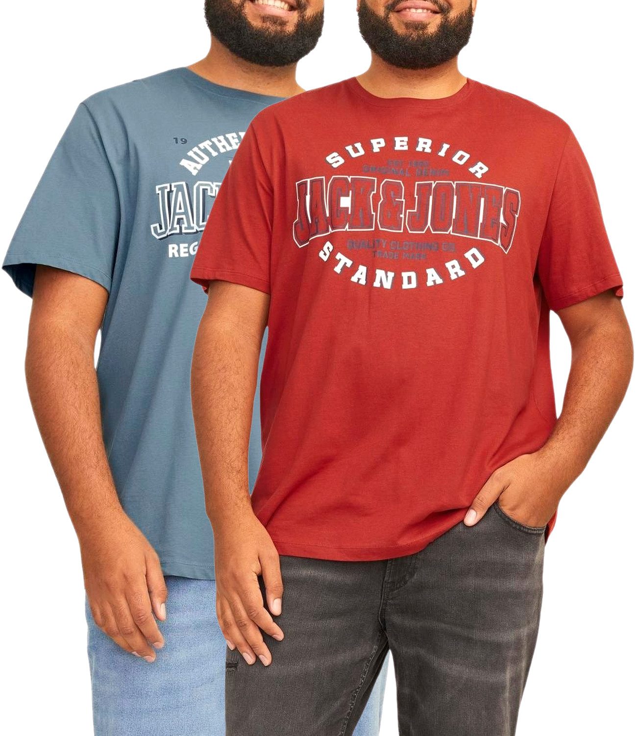Jack & Jones Plus Print-Shirt (2er-Pack) günstig online kaufen