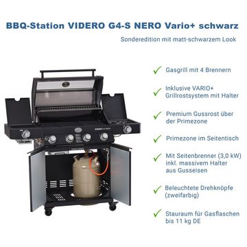 RÖSLE Gasgrill RÖSLE BBQ Videro G4-S Vario Nero Sondermodell m. Pizzastein u.