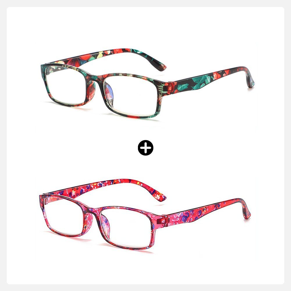 PACIEA Lesebrille 2-Paare Damen Herren Blaulichtfilter Ultraleicht Computer Schutz