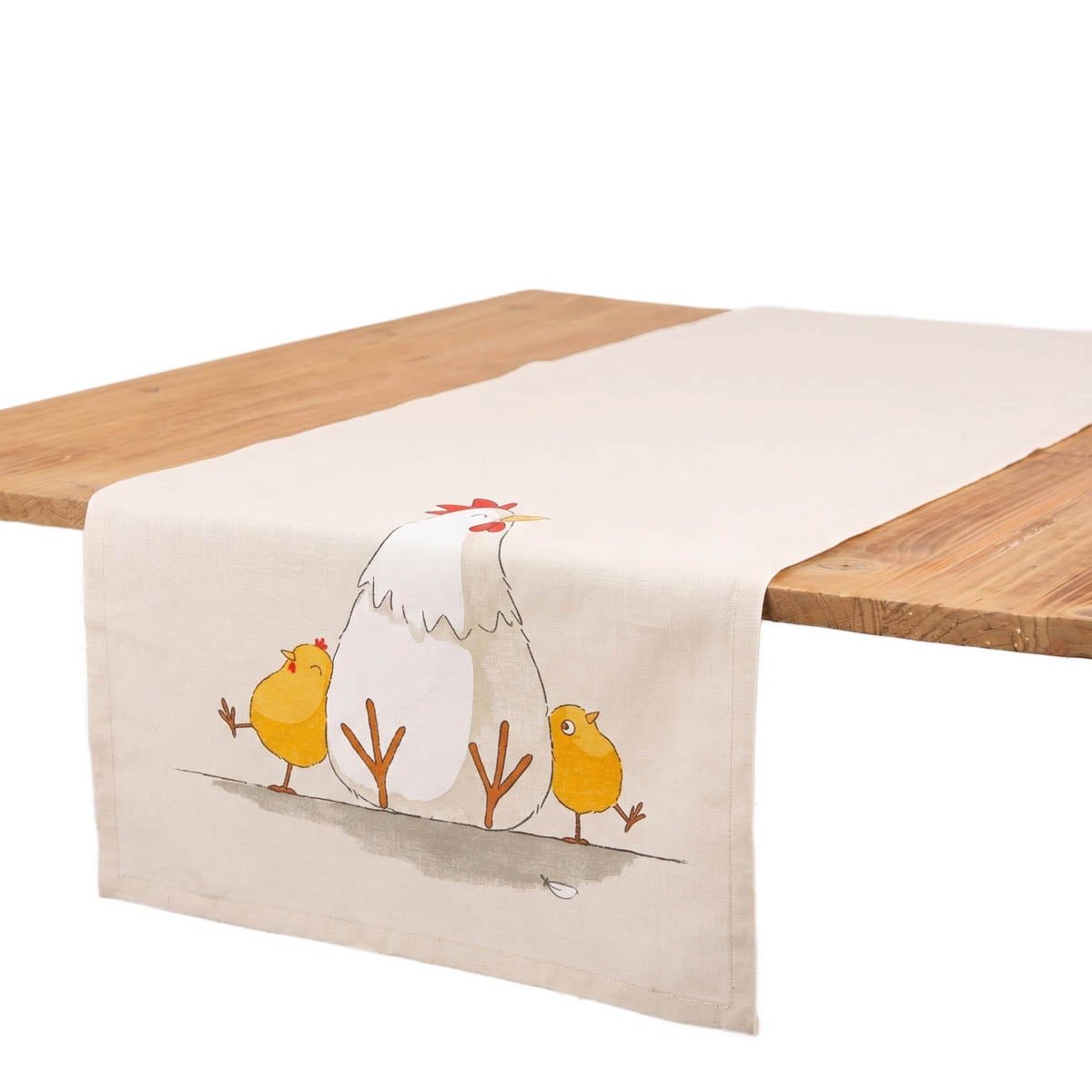 BOLTZE Tischläufer Henne mit Küken Baumwolle 40x140 cm Boltze, pflegeleicht