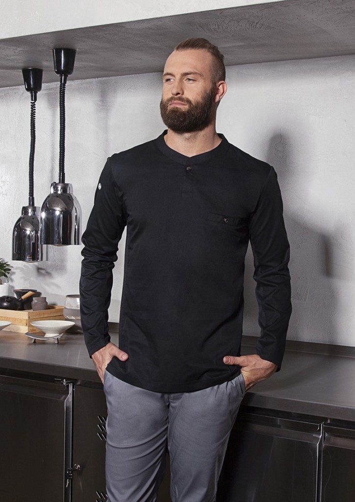 Karlowsky Fashion Langarmshirt KARLOWSKY Herren Arbeitsshirt PERFORMANCE Langarm Slim Schwarz