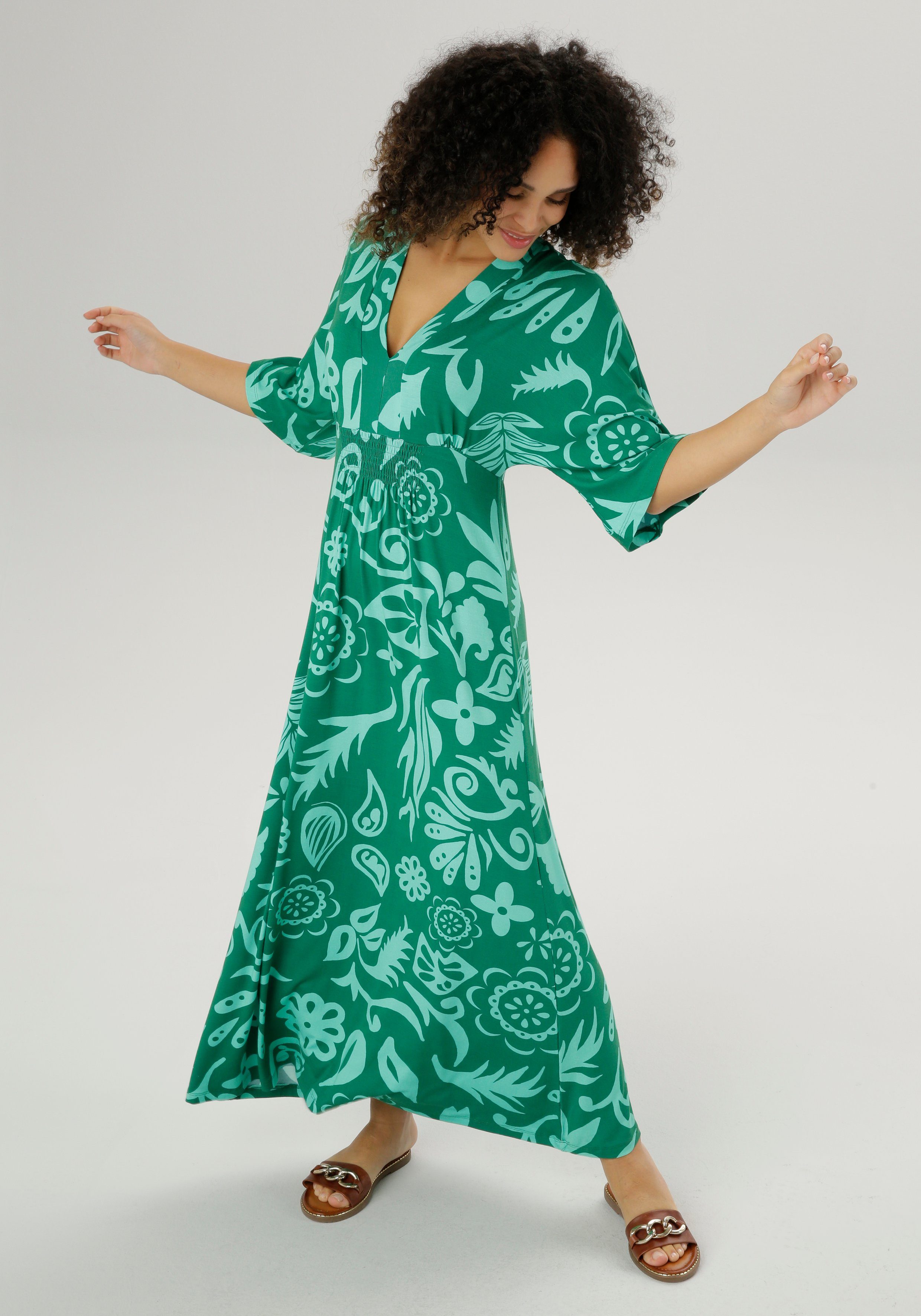 Aniston SELECTED Maxikleid mit weiten, 3/4-langen günstig online kaufen