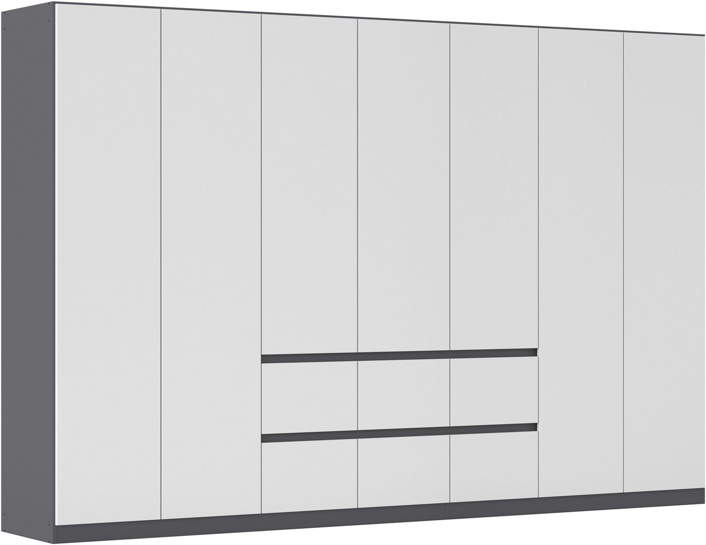 rauch Drehtürenschrank Mehrzweckschrank Aktenschrank Mietswohnung Garderobe MAINZ 315cm breit (3 verschiedene Ausstattungen BASIC/CLASSIC/PREMIUM (inkl. SOFT-CLOSE) grifflose Front, Außentüren mit Push-to-Open Funktion MADE IN GERMANY