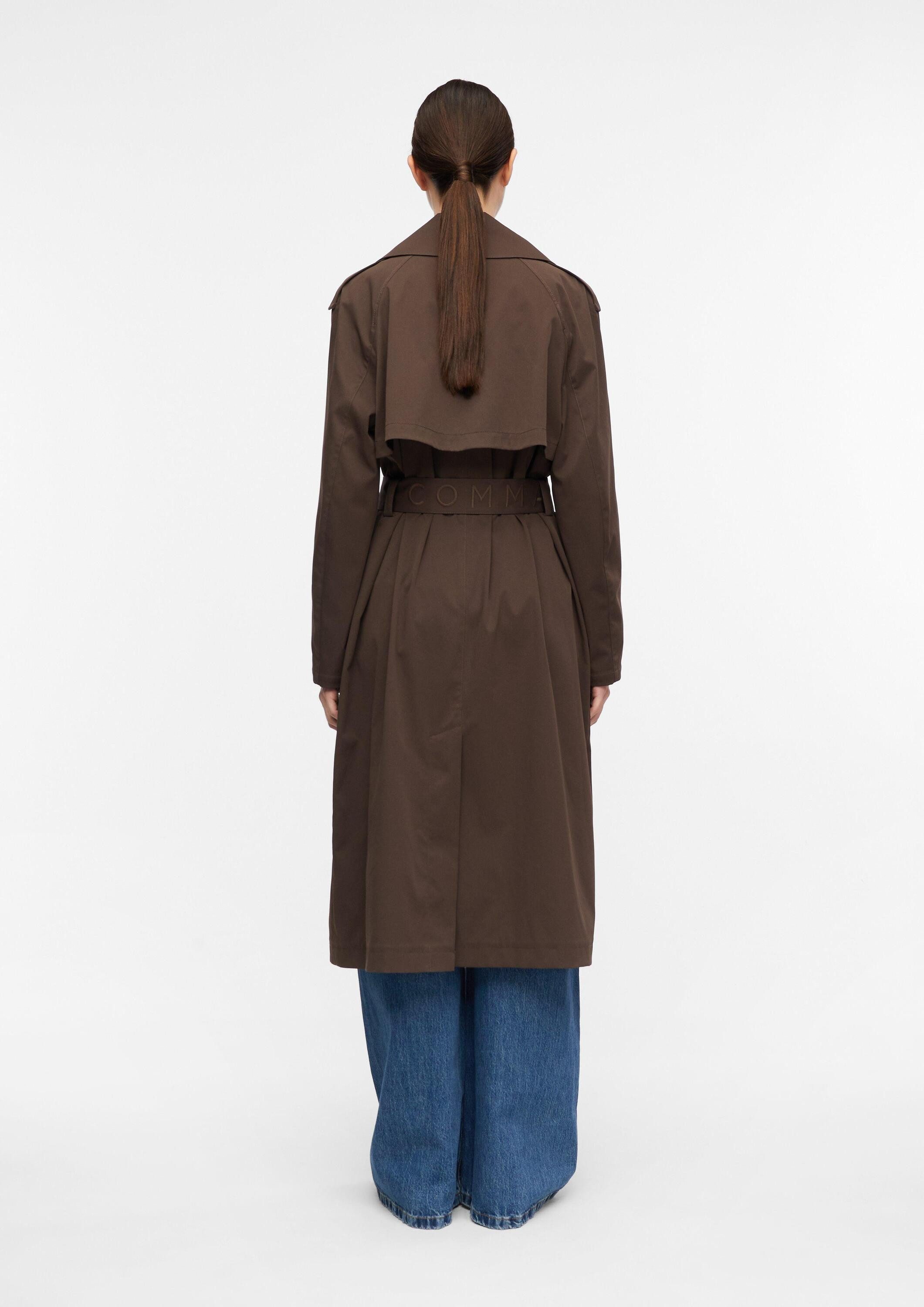 comma Trenchcoat Outdoor-Mantel Trench Coat mit Logo-Gürtel