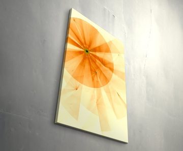 Sinus Art Leinwandbild Abstraktes Bild  Fokus orange + zitronengelbe Streifen - Leinwandbild