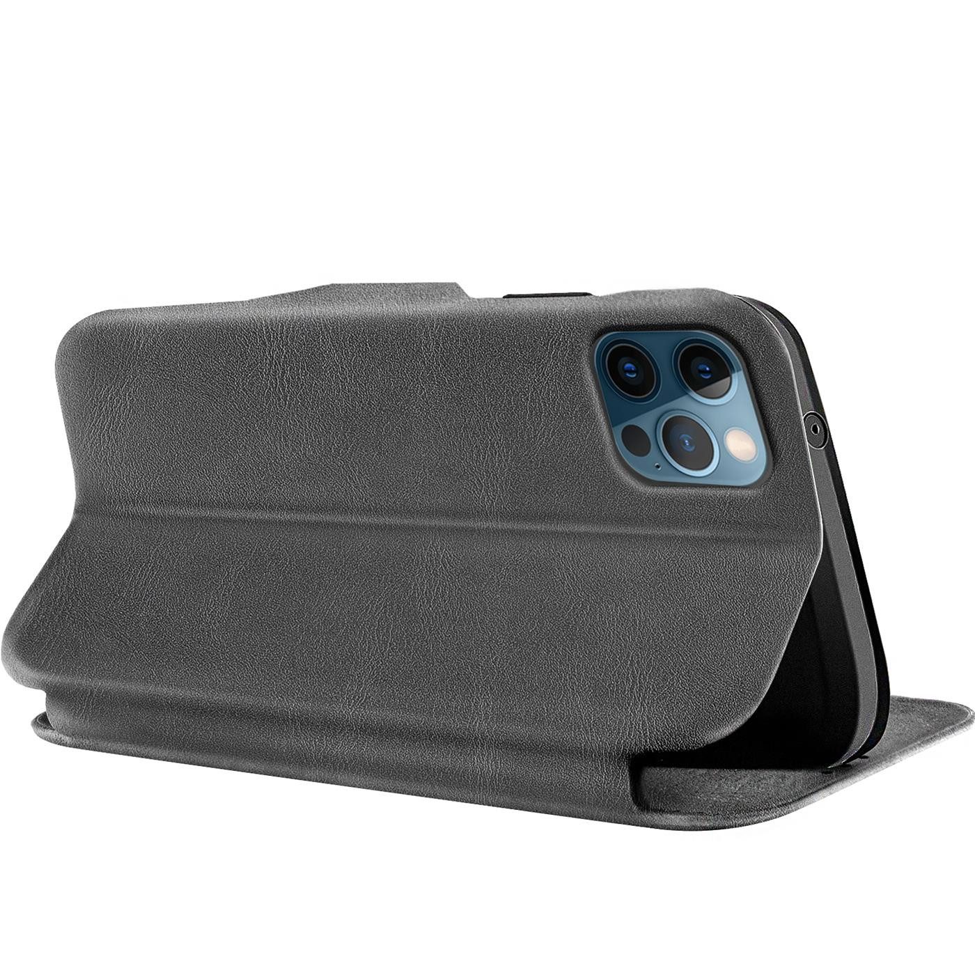 CoolGadget Handyhülle Premium Klapptasche Wallet Case für Apple iPhone 12 / 12 Pro 6,1 Zoll, Handy Tasche mit Kartenfach Book Schutzhülle