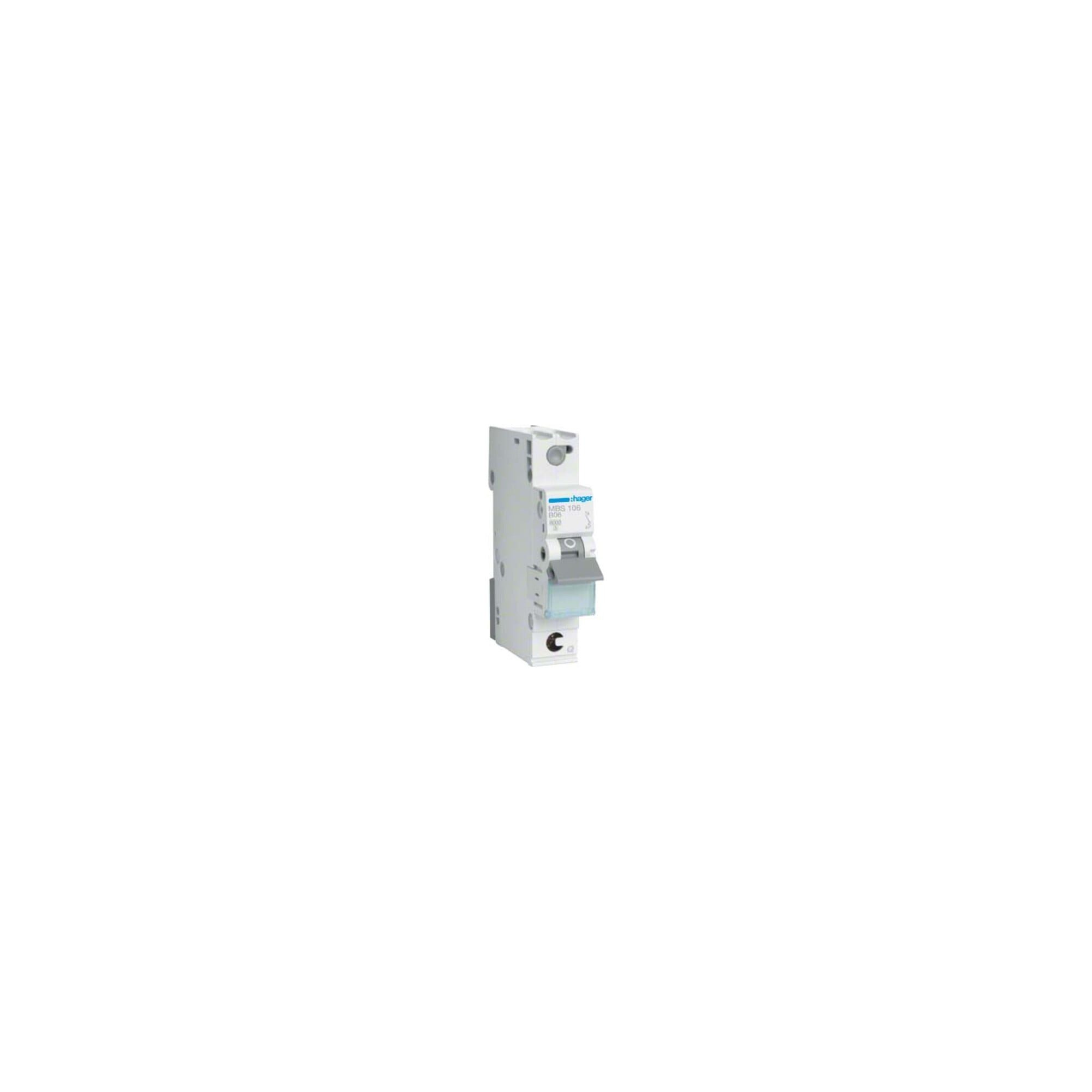 Hager Sicherungsmutter Hager Leitungsschutzschalter 1p. B-6A, 6kA, 1M QC MBS106