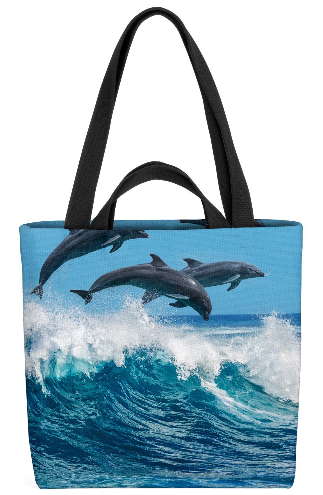 Sommer Reise VOID Tiere Natu Welle Ozean Henkeltasche Atlantik Pool Delfine Meer Urlaub (1-tlg),