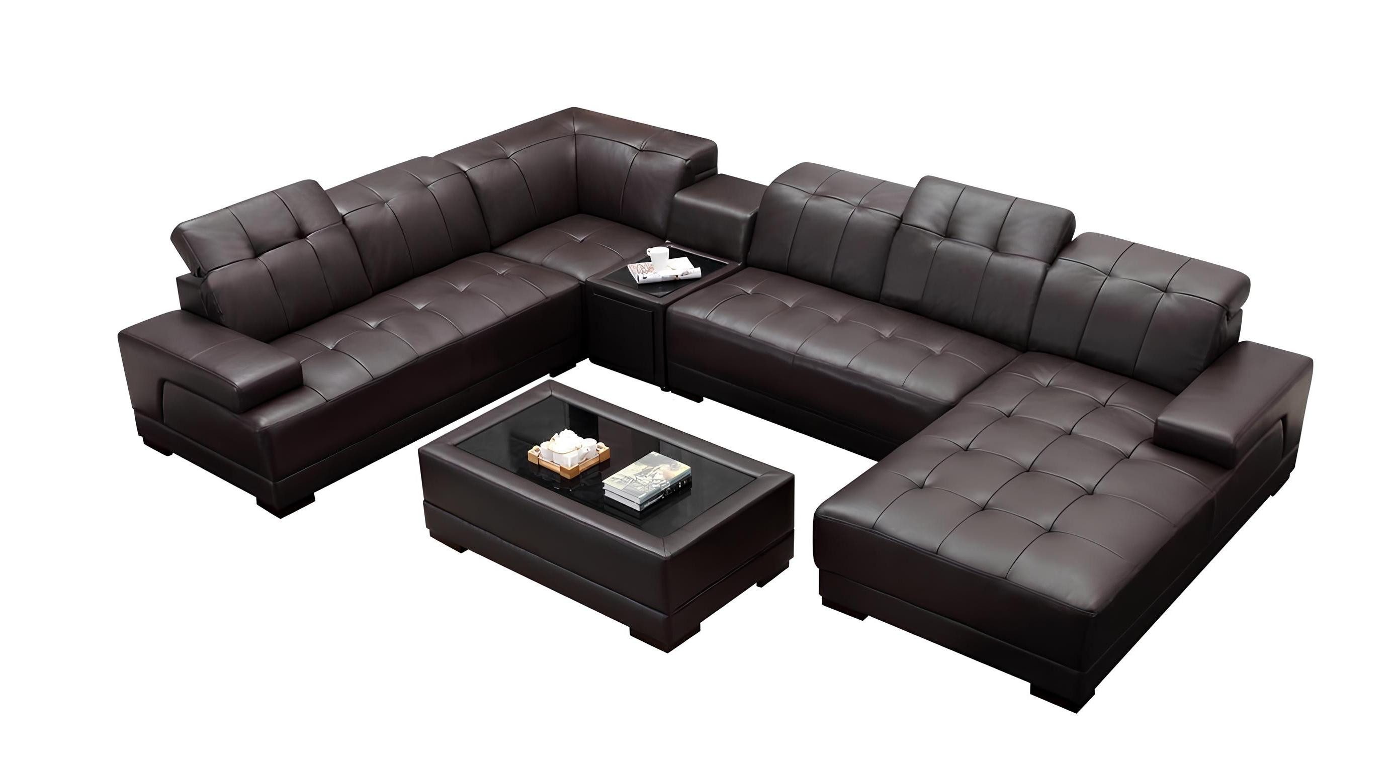 Xlmoebel Ecksofa Neu Ecksofa aus XXL Leder für das große Wohnzimmer - bequeme, Hergestellt in Europa