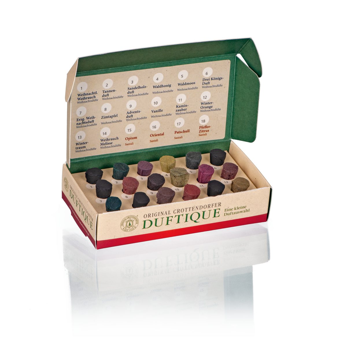 Crottendorfer Duftkerze Duftique Probierset 1: Weihnachts- & Santali-Düfte, günstig online kaufen