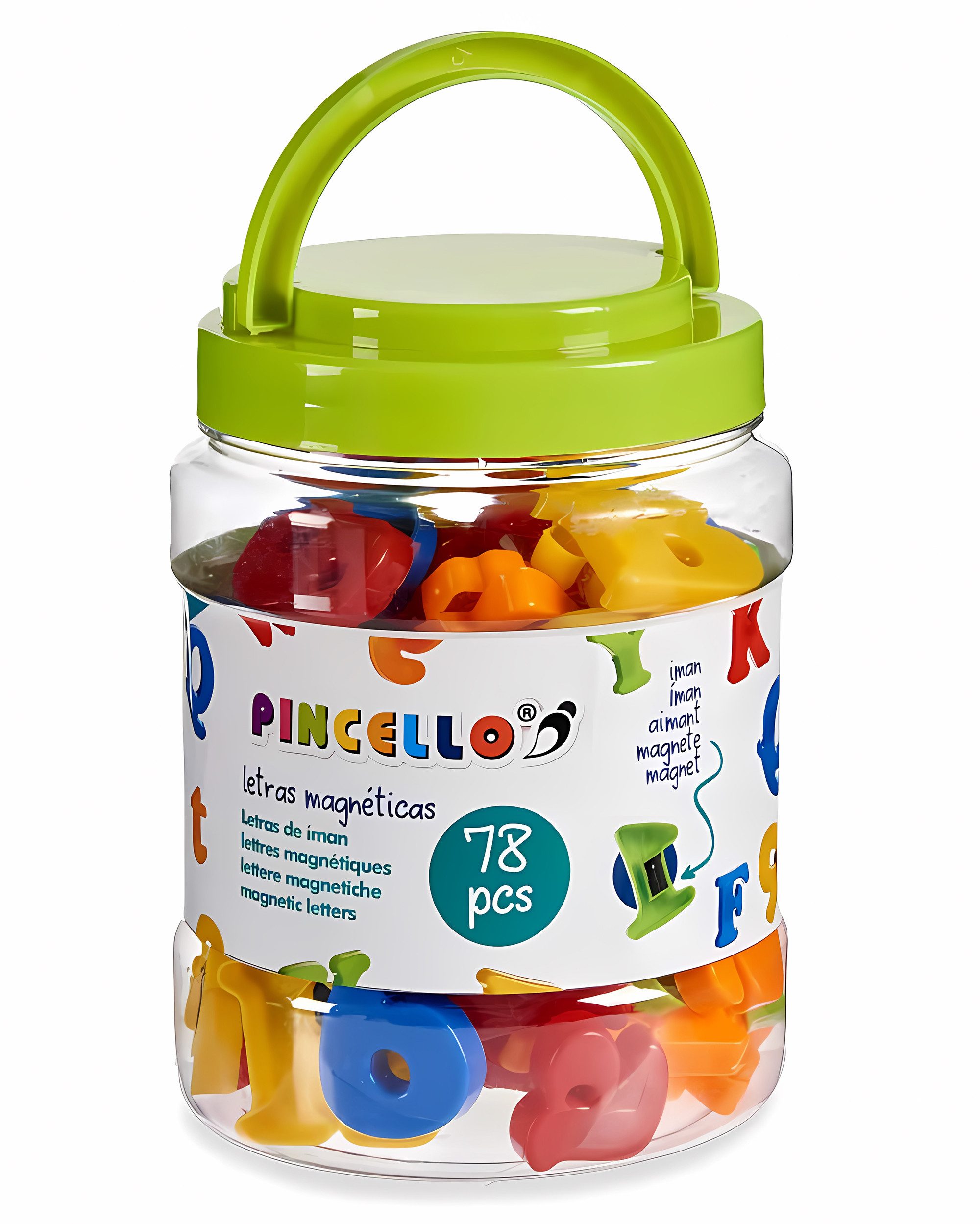 Pincello Lernspielzeug 78 magnetische Buchstaben & Zahlen für Kinder Magnet Lernspielzeug 66 (78-St), Alphabet Set bunt Magnet Magnetzahlen Magnetbuchstaben Spielzeug