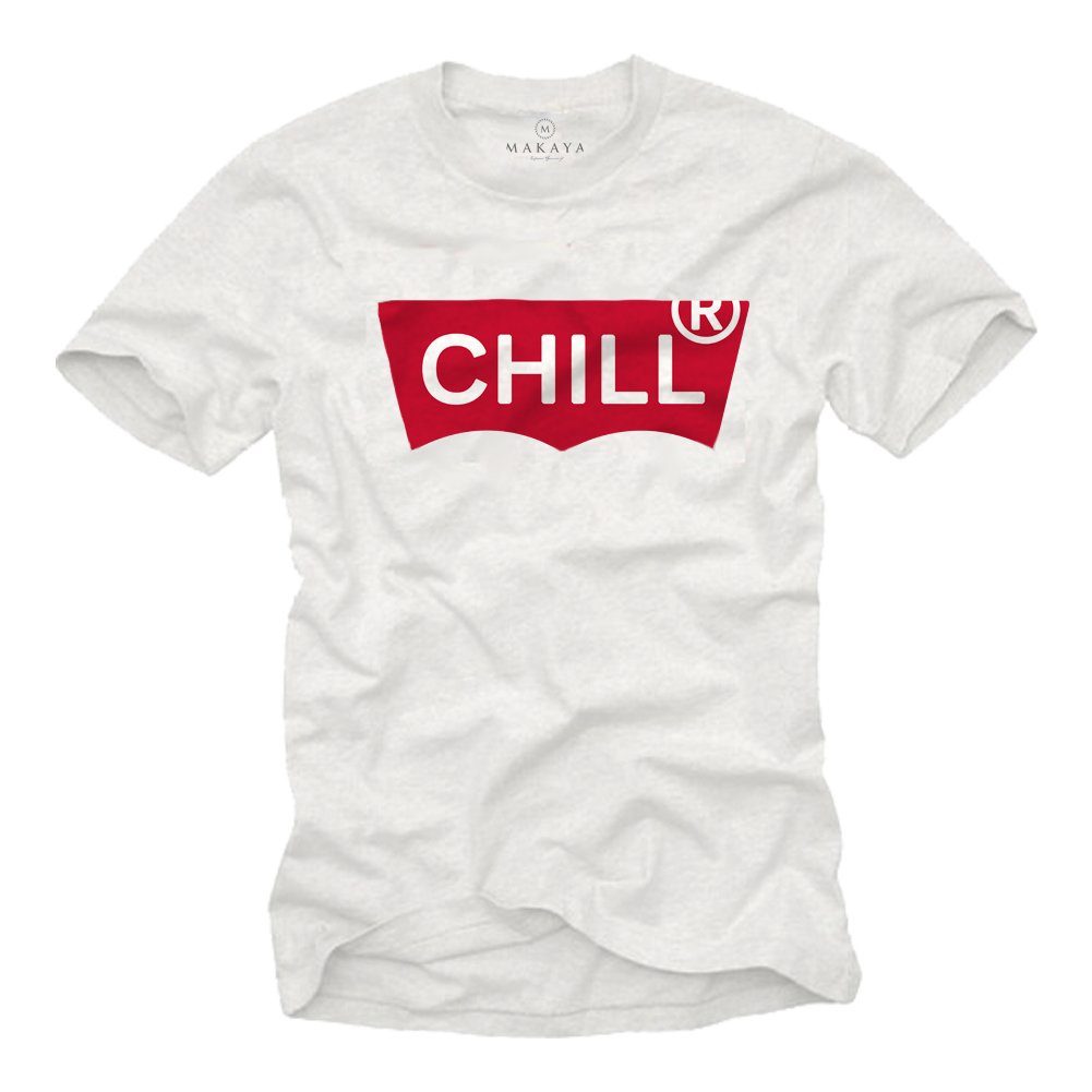 MAKAYA T-Shirt Herren mit Aufdruck CHILL günstig online kaufen