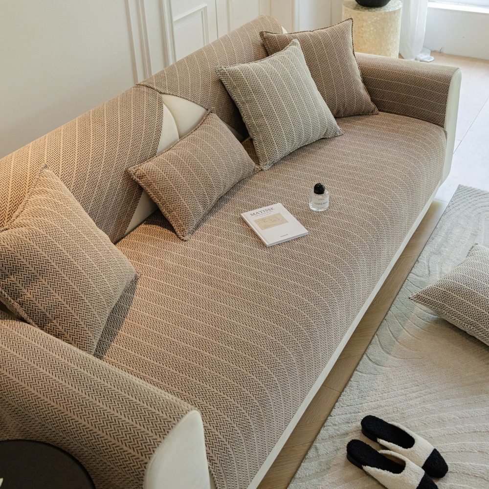 TUWENA Sofahusse Sofa Überzug, Sofaschoner rutschfest,Waschbar Sofabezug L Form Ecksofa