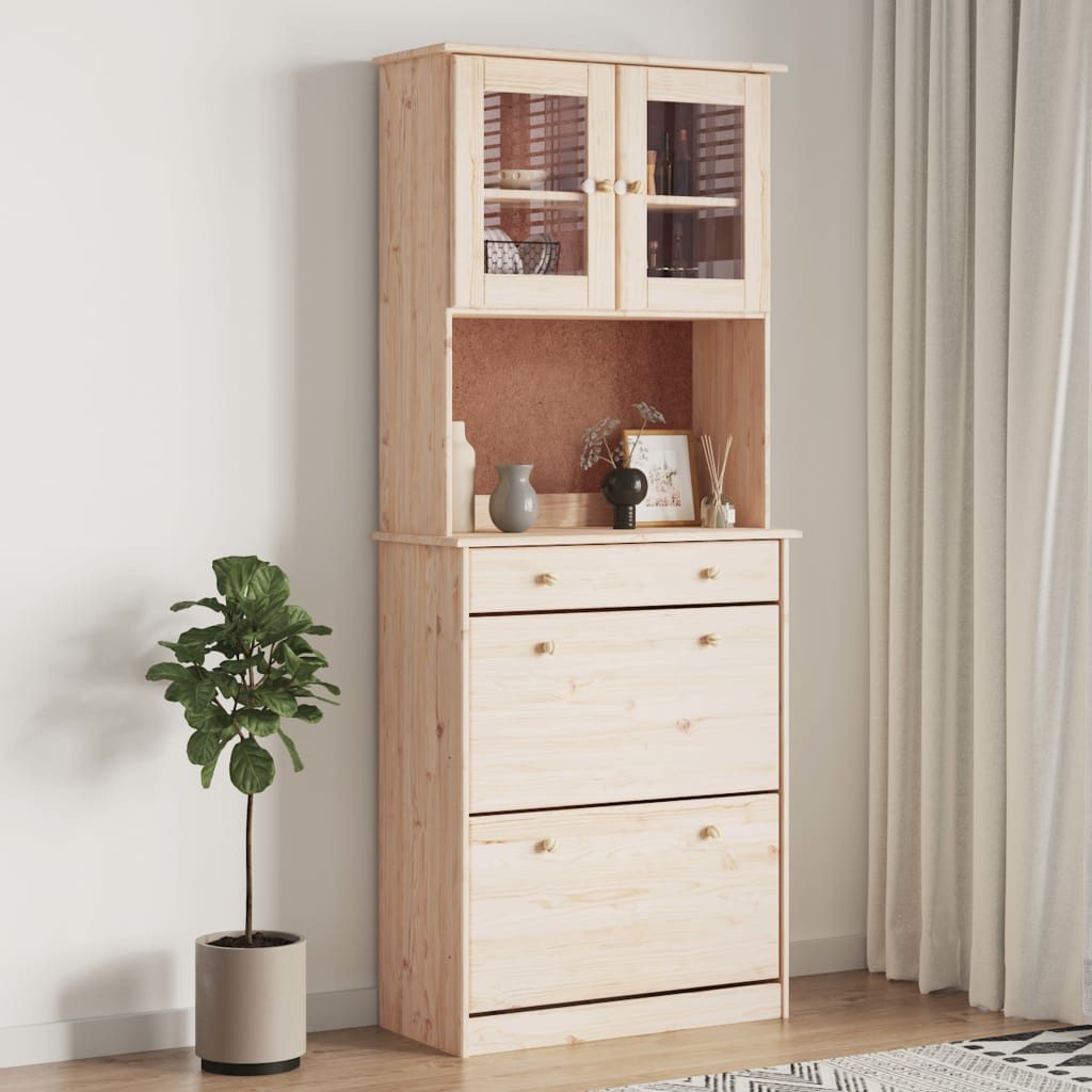 vidaXL Highboard Highboard ALTA 77x35x188 cm Massivholz Kiefer (1 St)