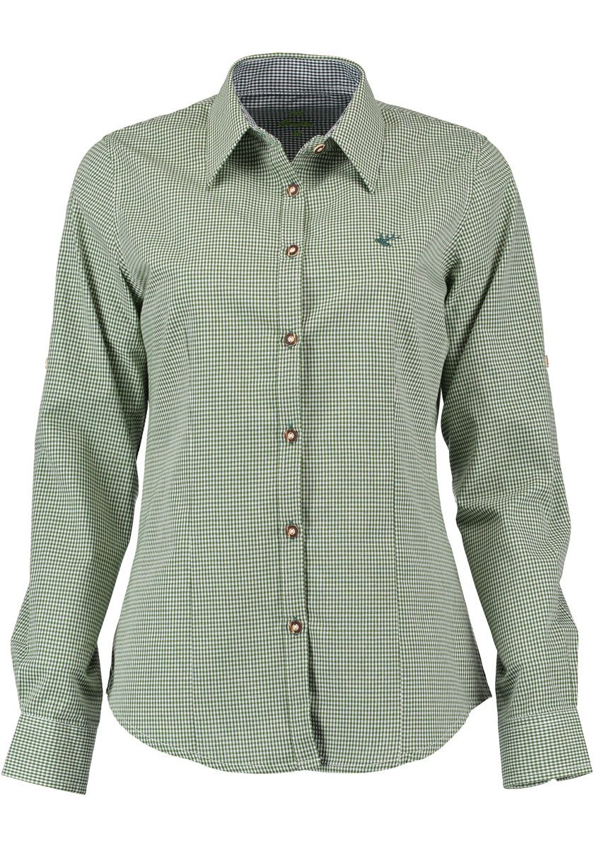 OS Trachten Trachtenbluse Ututu Langarmbluse mit Hirsch-Stickerei auf der B günstig online kaufen