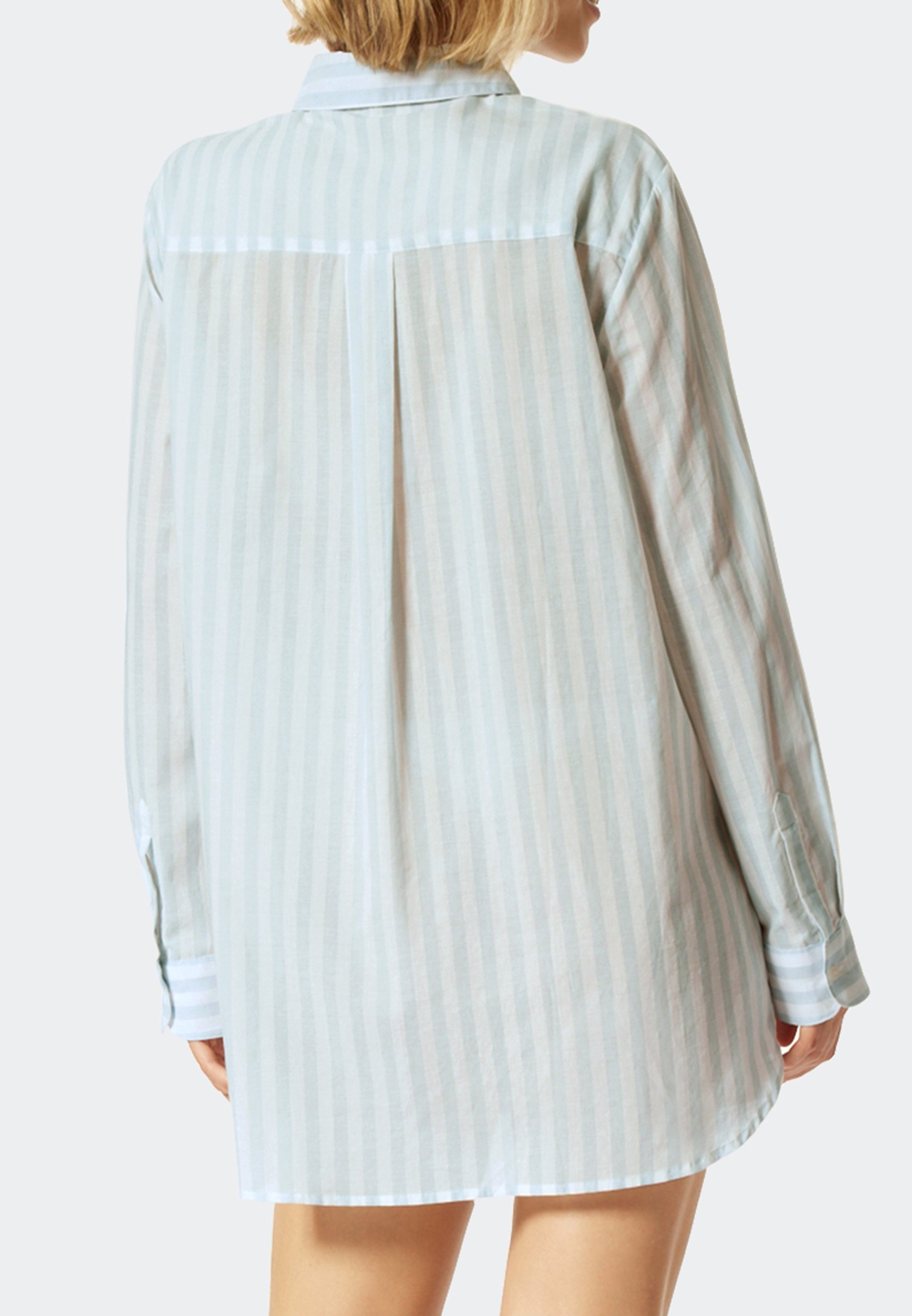 (1-tlg) - Story Hellblau Baumwolle Nachthemd Nachthemd Schiesser Pyjama -